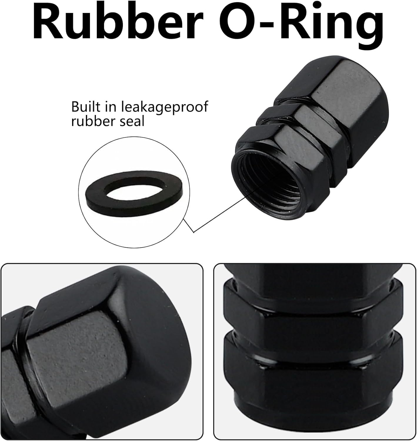 Tyre Valve Caps, Hexagon Aluminum with Gasket - Universal Valve Caps for Car/Suv/Bike/Motorcycle, for Premium Safety-Conscious Drivers image number 4