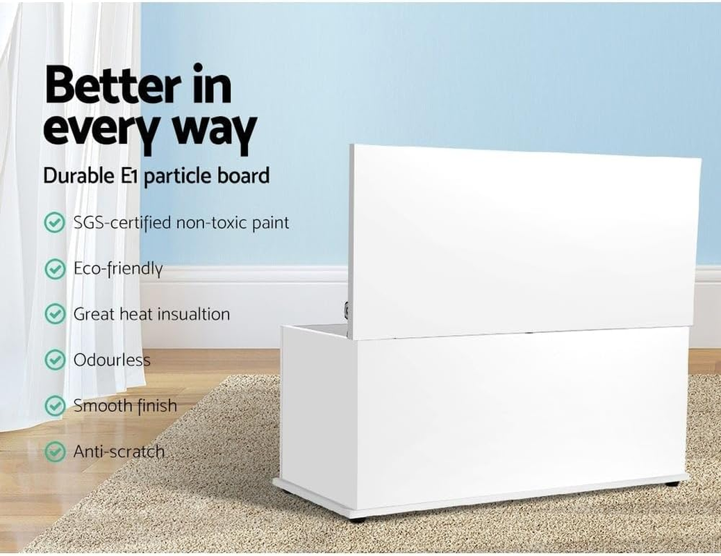 Keezi Kids Toy Box, Children Toys Storage Cabinet Chest Activity Centre Furniture Multifunctional Play Living Room Bedroom Decor, Particle Board Bench White image number 1