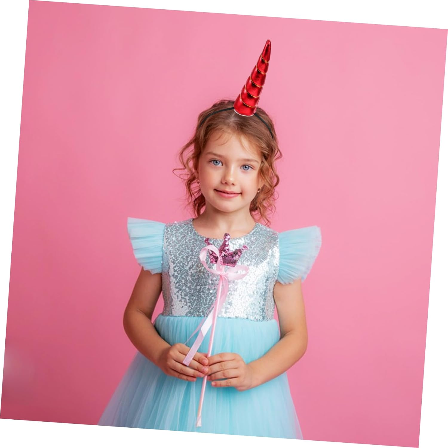 Ipetboom 4Pcs Unicorn Horn Headband Animal Ears Headband Princess Birthday Party Supplies Stylish Hair Accessories image number 6