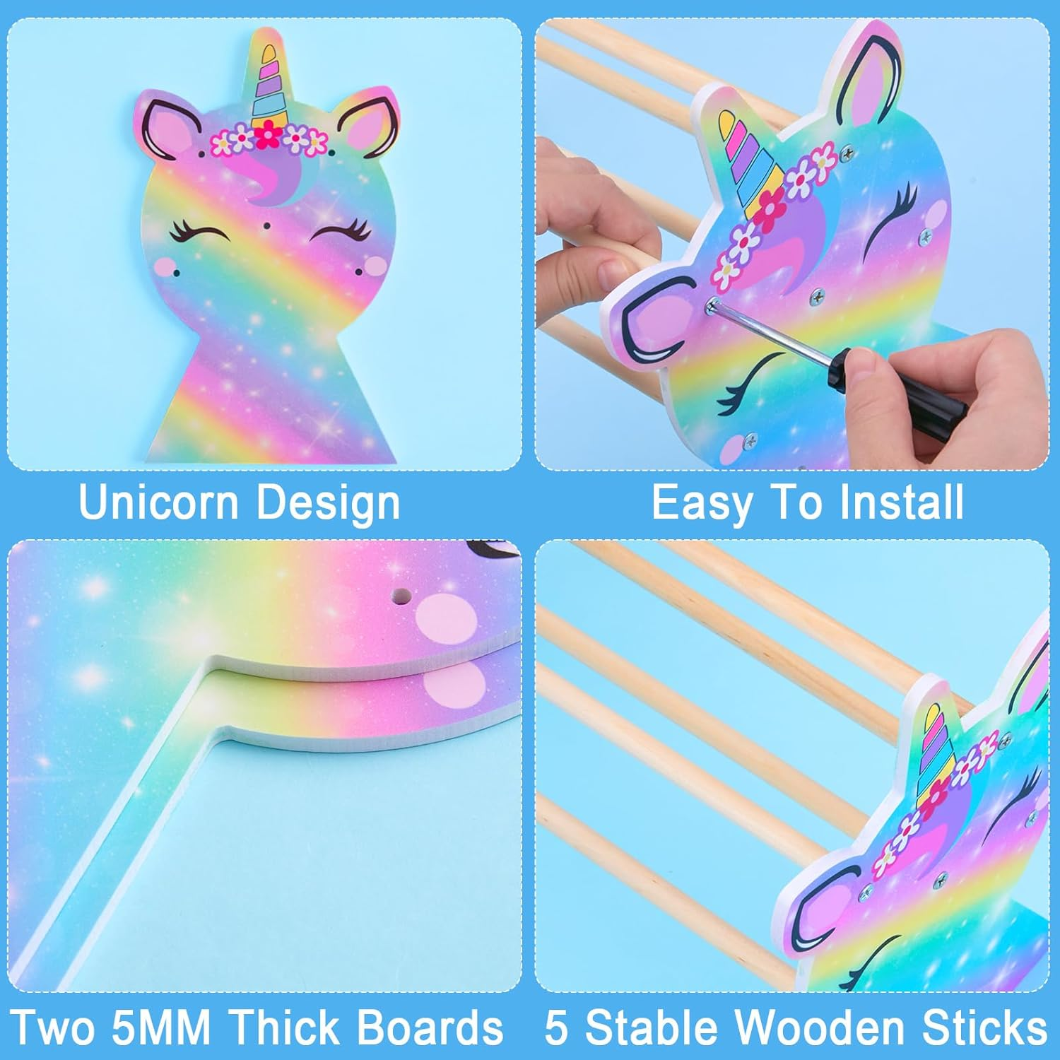 Unicorn Castle Headband Holder Girls Hair Accessories Organiser Hairband Display Stand Organiser for Girls Room Accessories image number 6