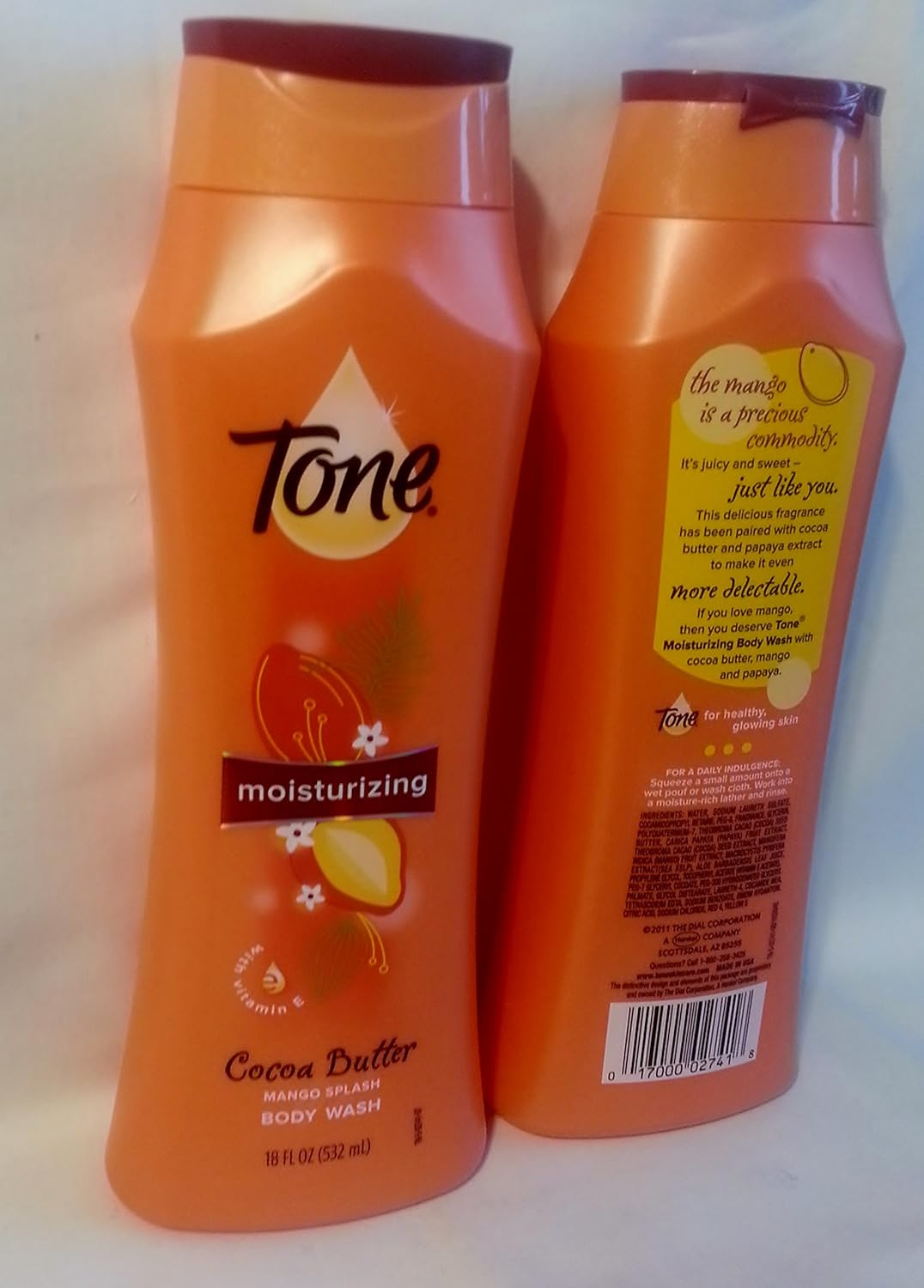 Tone Body Wash, Mango and Cocoa Butter, 18 Ounce (2 Pack)
