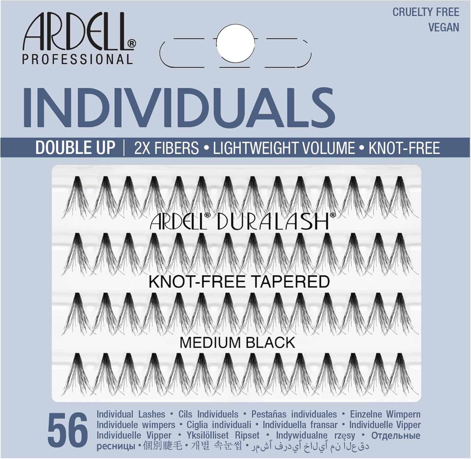 Ardell Double up Soft Touch Medium Individuals Lashes, Black, Medium image number 1