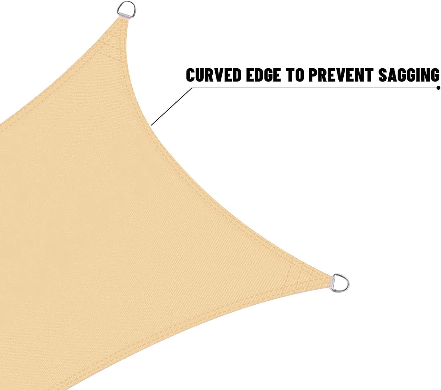 Waterproof Sun Shade Sail 4 X 5M Rectangle 95% UV Block Sunshade with Hardware Kit for Backyard Yard Deck Patio Lawn Garden Outdoor Activities and Facility, Pergola Canopy Awning Shelter (Beige) image number 4