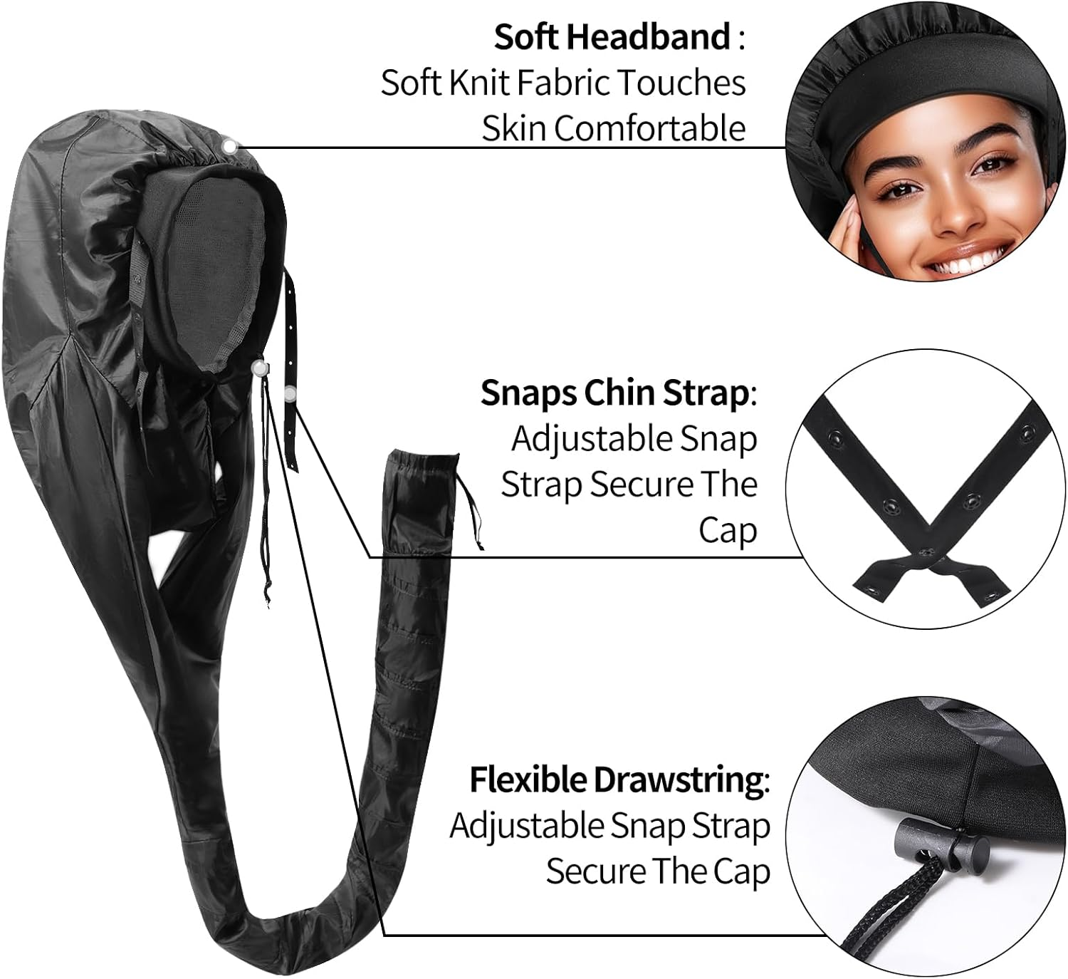 Hair Dryer Diffuser Attachment for Curly Hair,Portable Easy Use for Travel or Apartment,Curly Hair Diffuser Bonnet for Deep Conditioning at Home image number 6