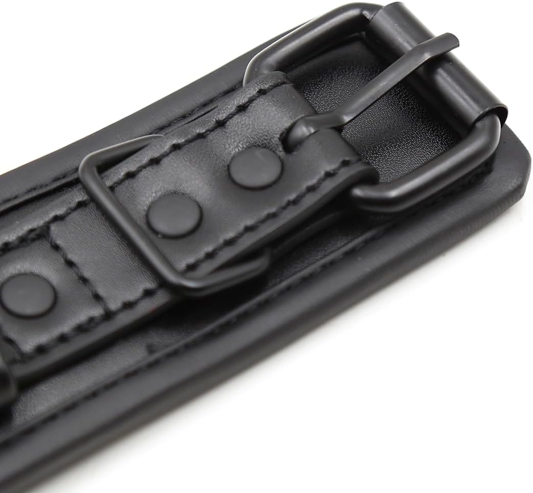 Padded Black Leather Sex Cuffs for Bondage Restraints - Women and Men'S Bondage Cuffs for SM Games - Leather Sex Toys Bondage Handcuffs - Leather SM Wrist Cuffs for Sex Games (Black)
