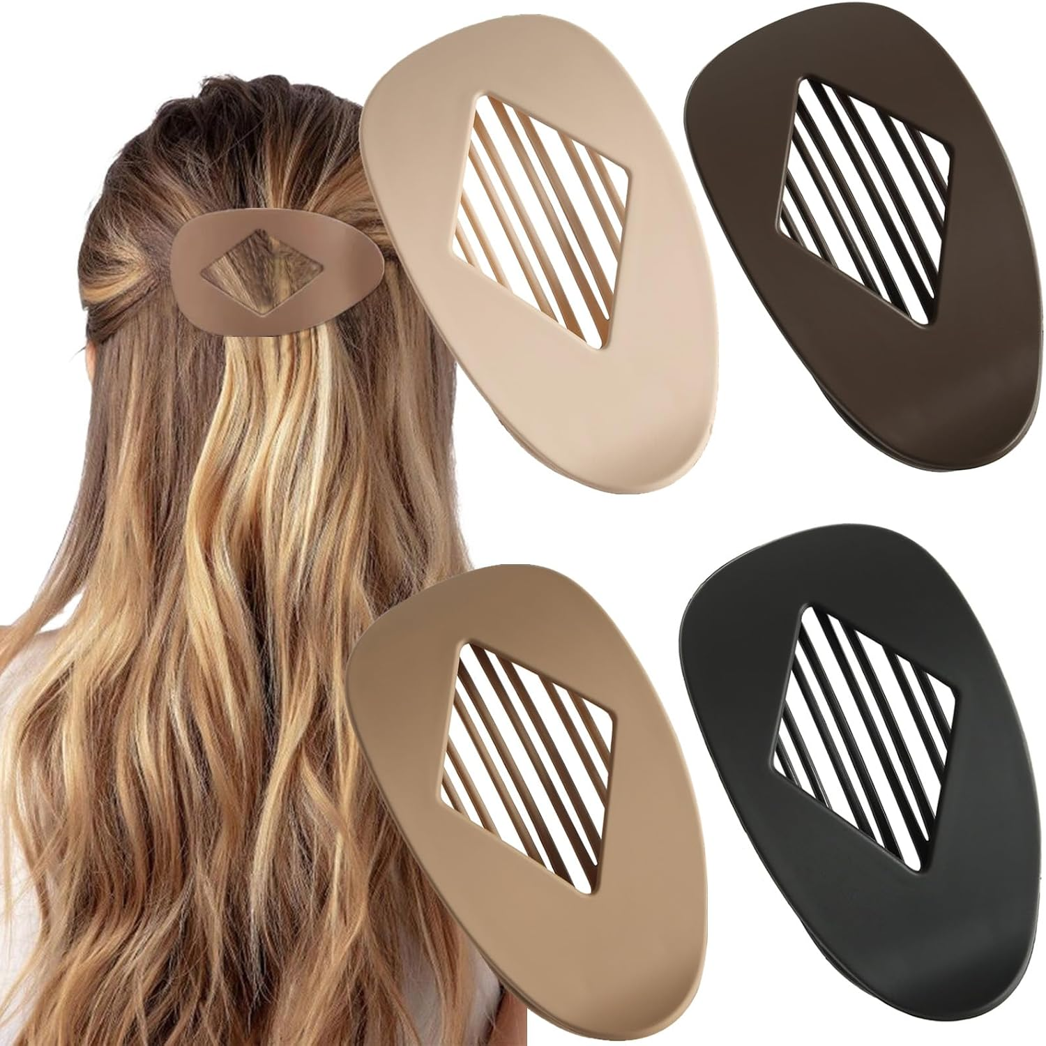 Pack of 4 Hair Clips Flat Hair Clips Women'S Flat Hair Clips for Women Hair Clip Flat for Thin and Thick Hair image number 5
