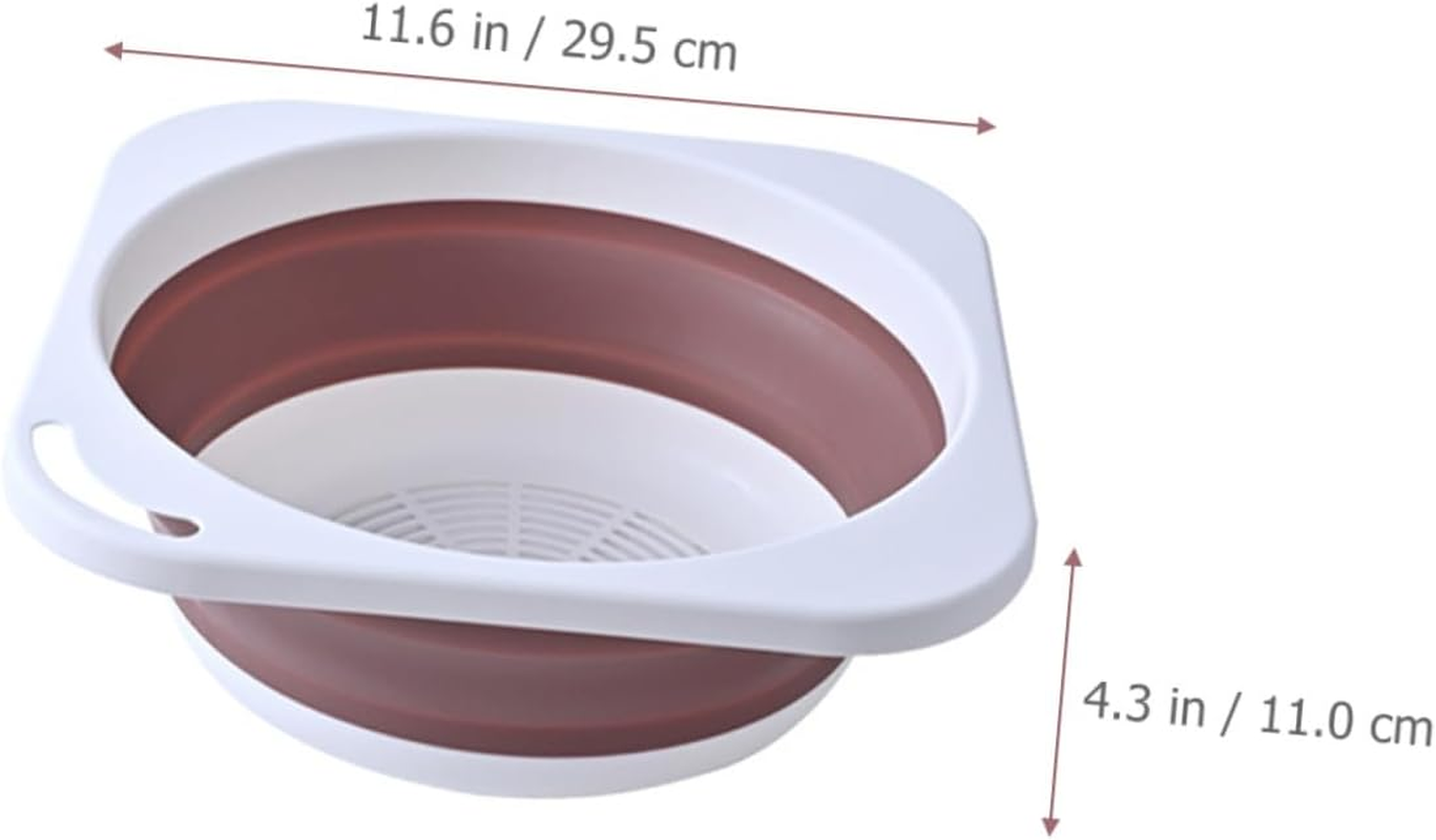 Portable Folding Wash Basin, Medium Pink Kitchen and Baby Bath Basin, Collapsible Face Washing and Vegetable Washing Tub for Travel, Camping, and Bathroom Use image number 3