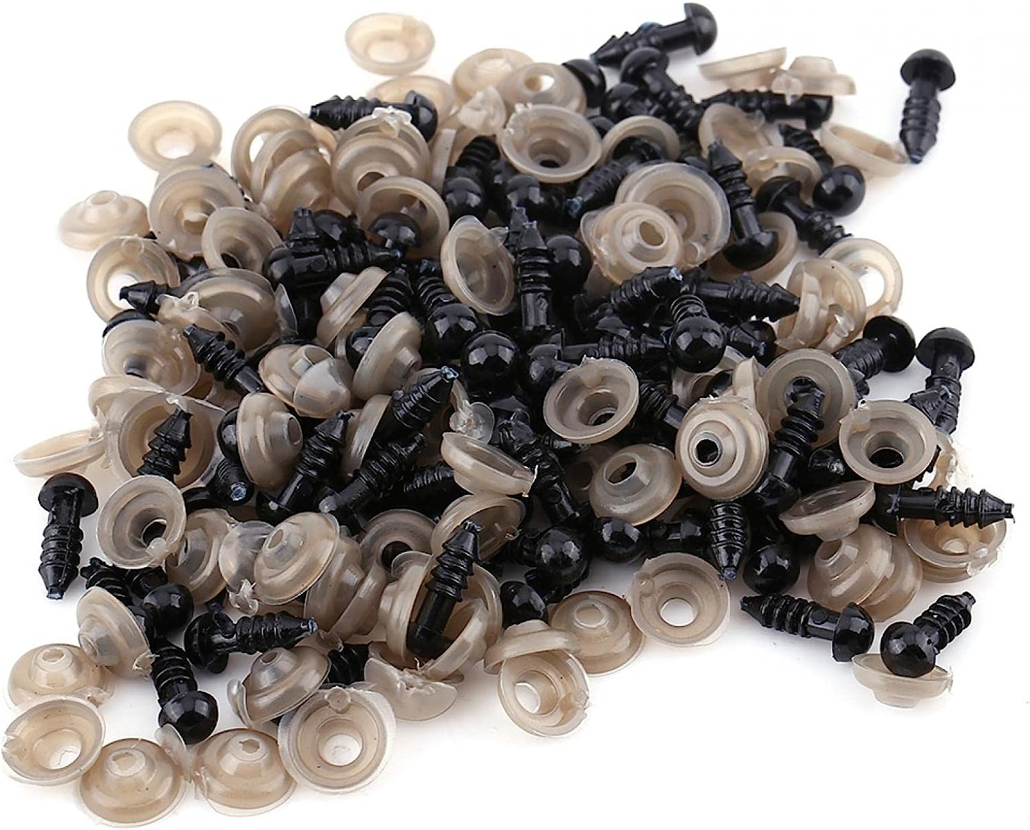 Safety Eyes, 100Pcs Stuffed Animal Eyes Plastic Craft Crochet Eyes Bear Crochet Toy for DIY of Puppet, Bear, Toy Doll Making Supplies, Various Sizes(12Mm) image number 6