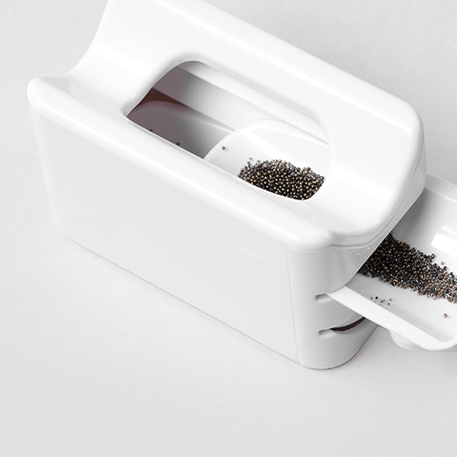 Dip Powder Tray Tool | Layer Glitter Catcher | 2-In-1 Powder Recycling Container with Rhinestones Gems Decoration for Women Girls Manicure Accessory Professional Salon Home Use Creative