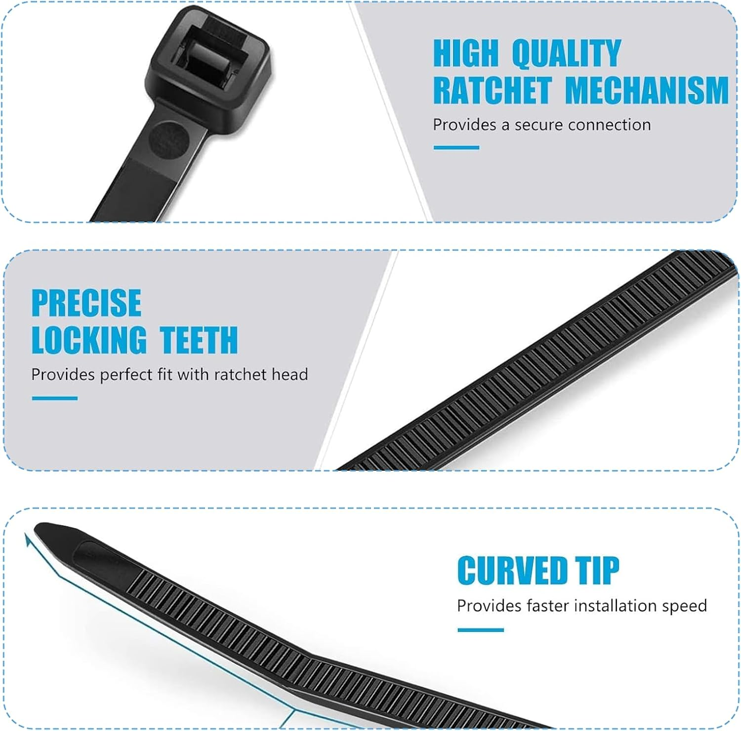 Cable Management & Reusable Nylon Cable Ties for Office, Home & Data Centers - 8-Inch Zip Ties & Velcro Cable Ties with Hook & Loop for Tidy Workspaces, Universal Fit - Weidllys image number 1