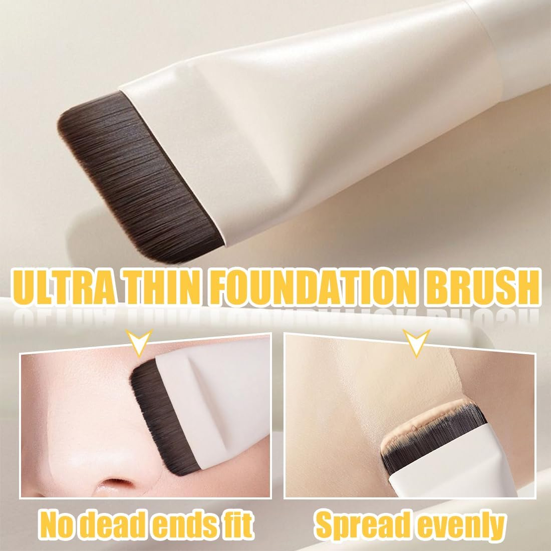 MIRKUZI Face Brush 2 Pieces Makeup Brushes Flat Foundation Concealer Brush Ultra Thin Foundation Brush Foundation Brush Makeup Concealer Brush Gift for Girls Women image number 1