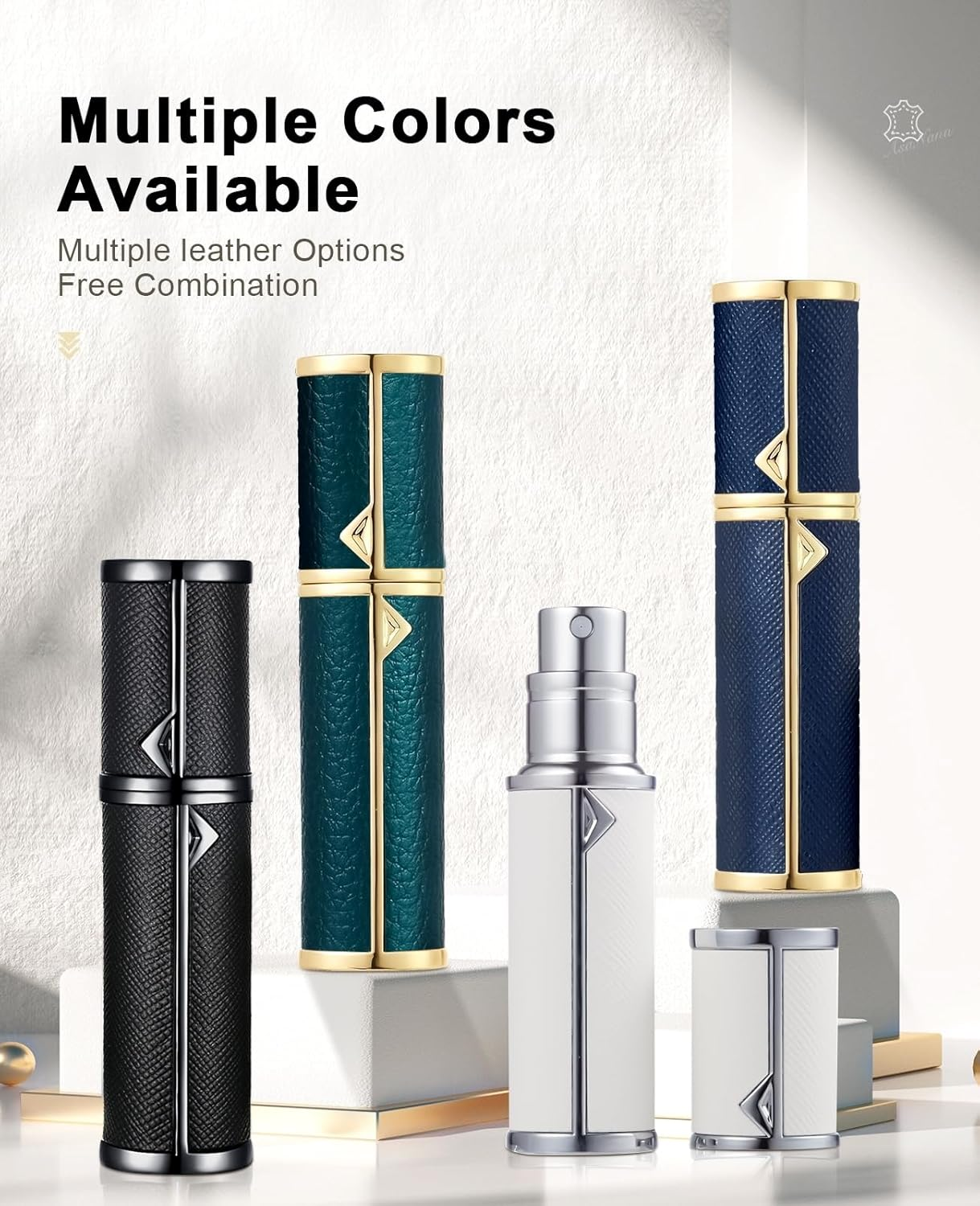 Asanana Perfume Atomiser, Refillable & Travel Size Perfume Bottle, Leaking Proof,Bottom Pump without Funnel, Luxurious Small Women and Men, 5Ml (Deepblue) image number 2