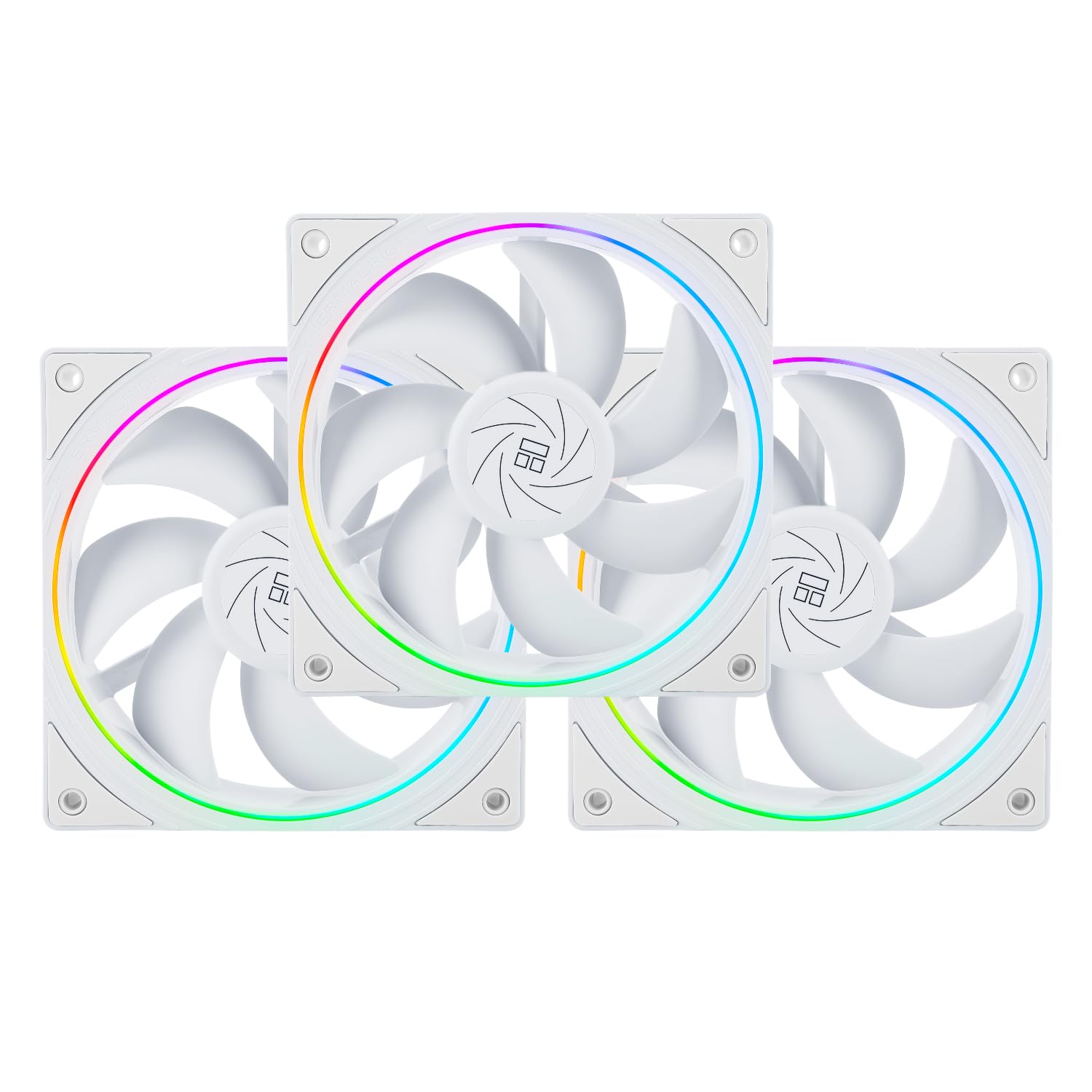 Thermalright TL-S12W CPU Fan 120Mm Case Cooler Fan Comes with ARGB Lighting Effect,Pc PWM Silent Computer Fan with 1500RPM Speed, CPU Cooling Fan White（3-Pack）