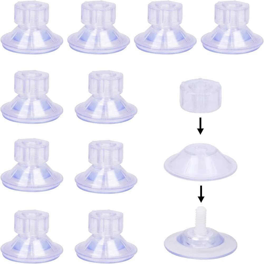 10 Pack 45Mm Heavy Duty PVC Suction Cup, Limpets for RV Van Camper Side Canopy Awning Fixing Motorhome Hung Organizer Home Kitchen Bathroom,With 2Pcs Bungee Cords with Balls image number 2