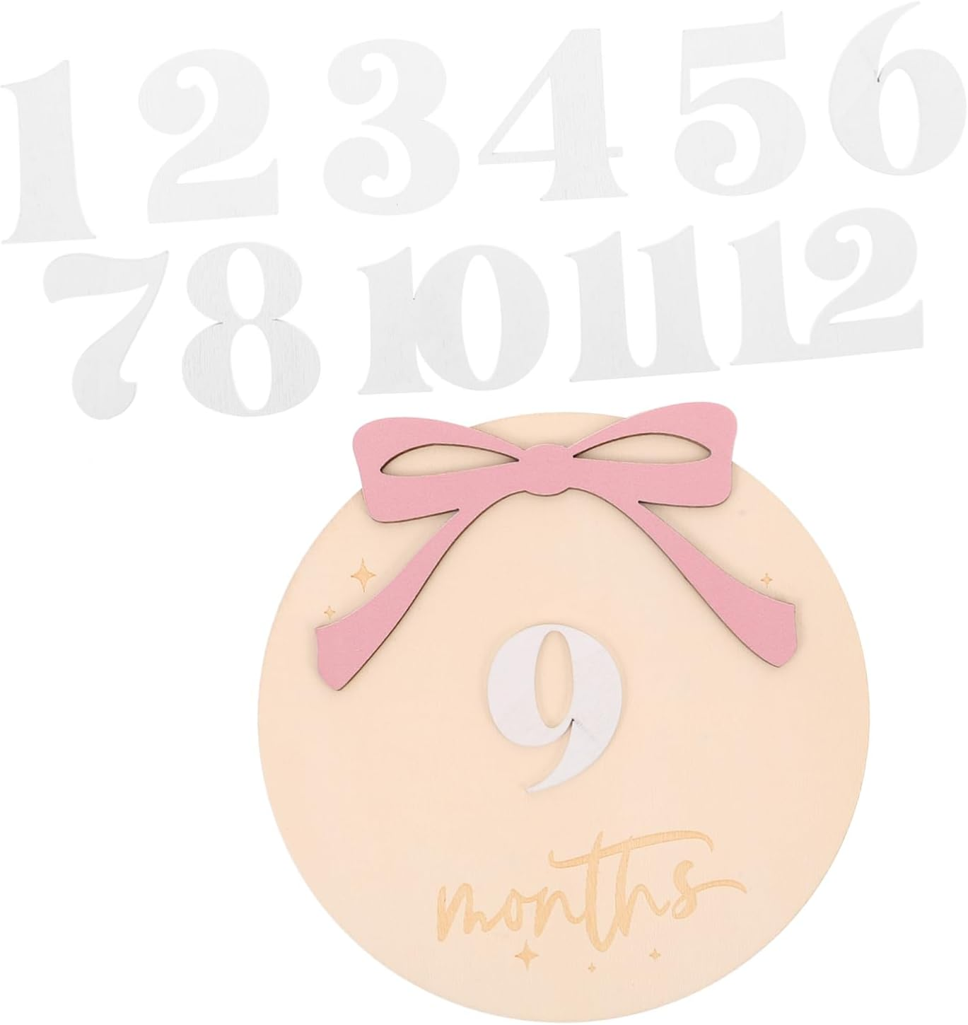 Hohopeti Newborn Calendar Monthly Milestone Wooden Discs for Photoshoots Growth Documentation Boy Girl Milestone Signs image number 3