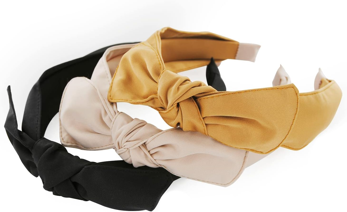 Axy HRS1B Headband with Bow 13 Cm X 4.5 Cm Made of Shiny Fabric Hair Band Vintage Hairband Headband Headband (Black) image number 4