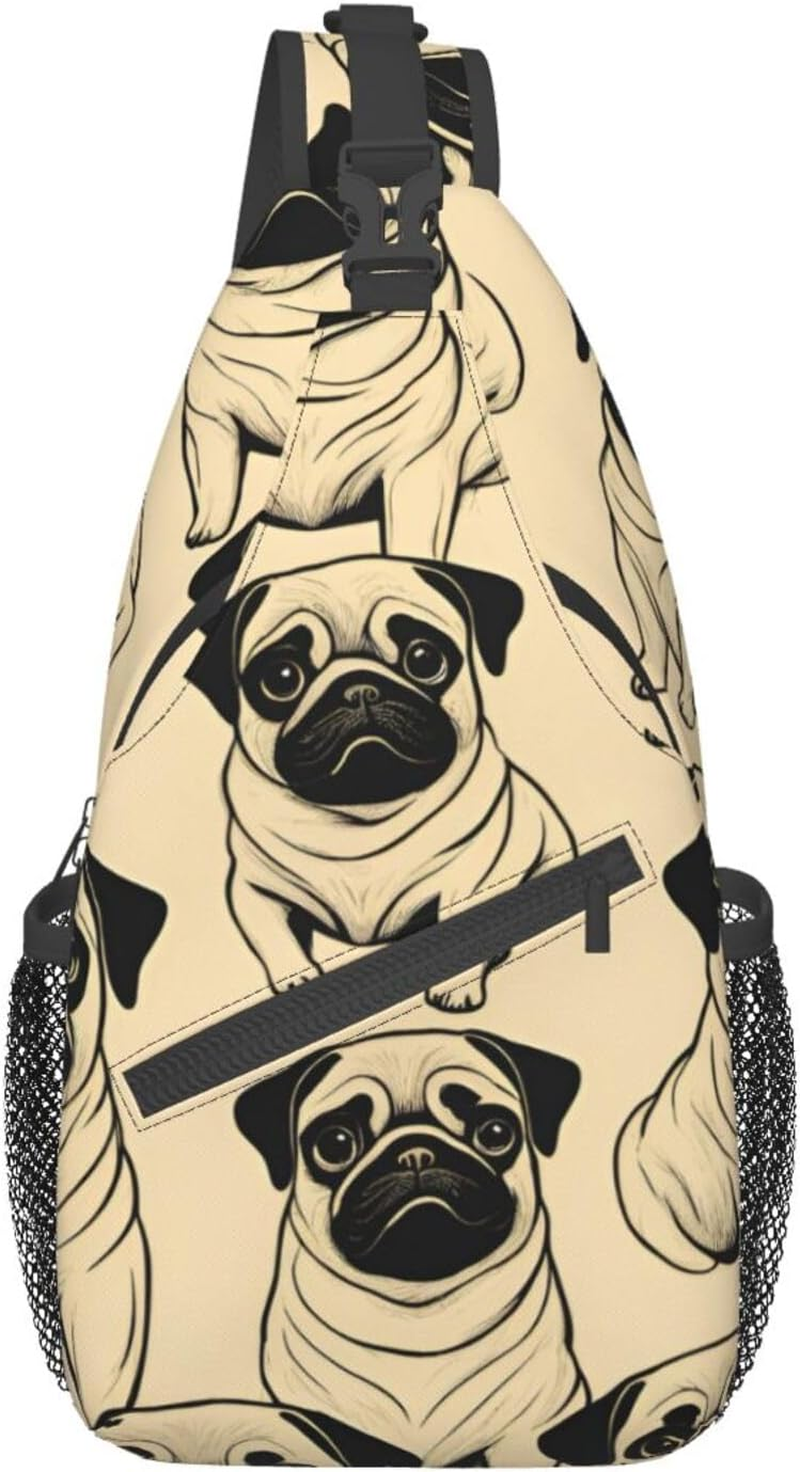 Easter Bunny Floral Shoulder Bag Crossbody Backpack Chest Bag Lightweight Sling Daypackstravel Hiking Cycling for Men Women