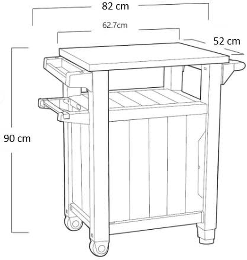 Keter Unity Classic Outdoor Barbecue Prep Bench and Storage Unit image number 4