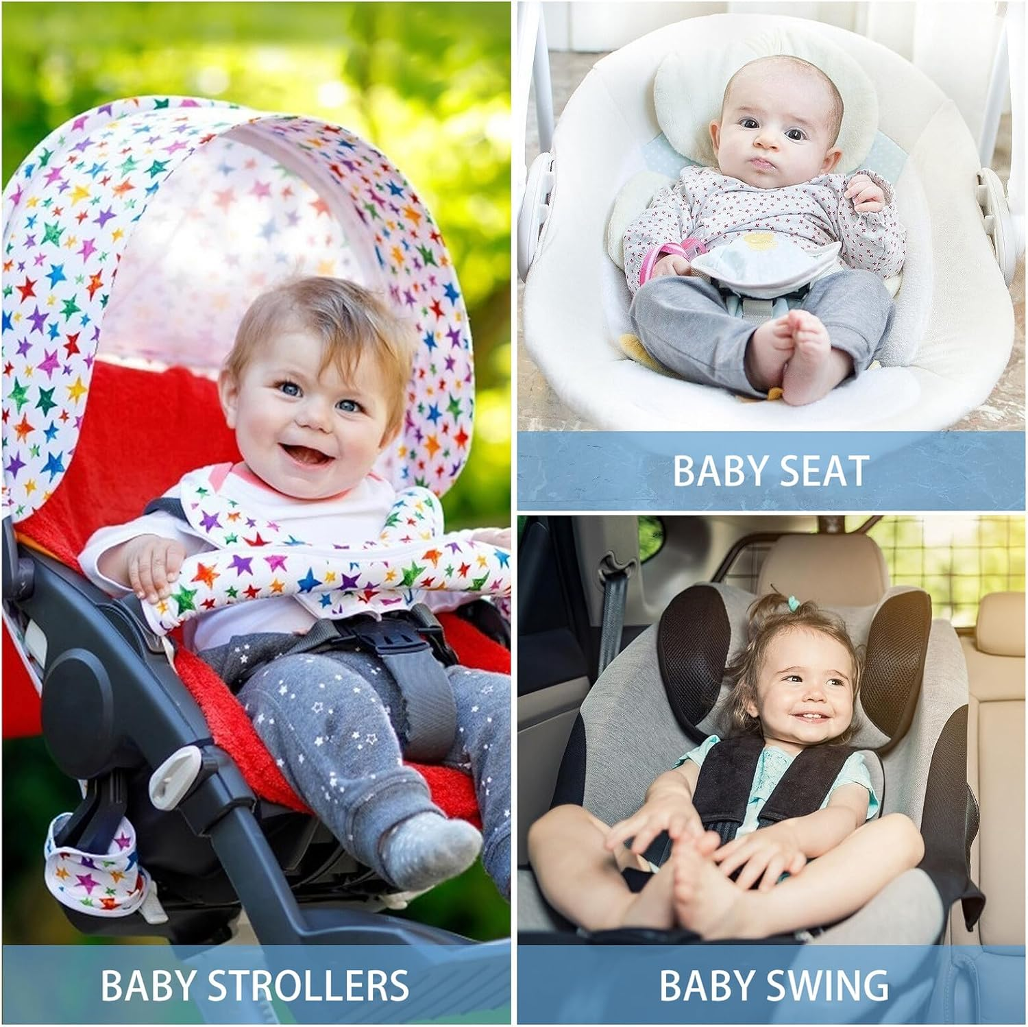 FRCOLOR Cushion Liner Soft Cotton Seat Pad for Pram and Highchair Versatile Cart Seat Support Cushion with Ultra-Soft Warm Lining for Posture Correction and Comfortable Sitting at Home image number 2