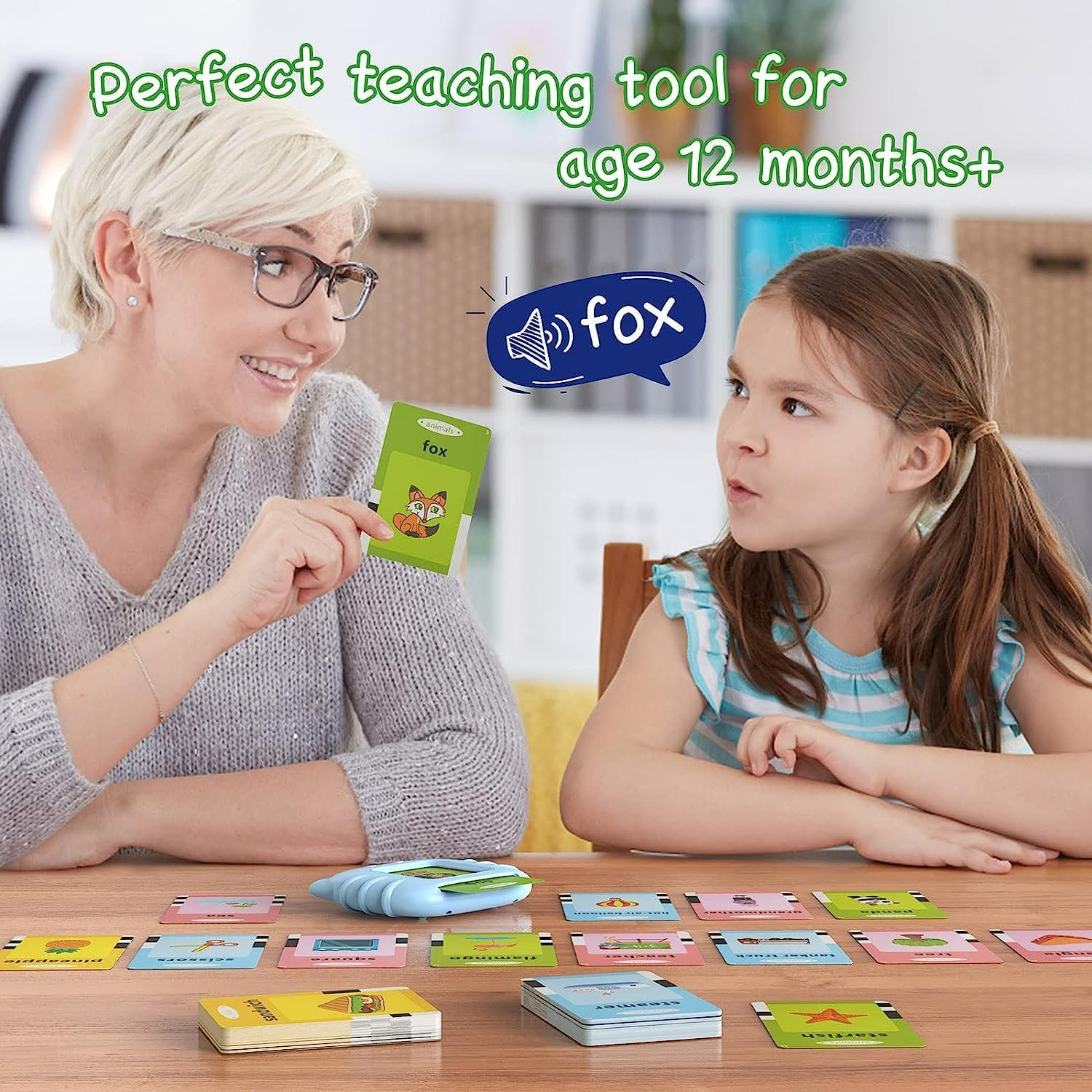 Zspeed Flash Cards Learning Toys, Audible Educational Toys Sight Cards for Toddlers Gift, Kids Word Card with Reading Function, Toddler Toys for 1-6 Years Old Boys and Girls (Blue Cat 192 Cards) image number 5