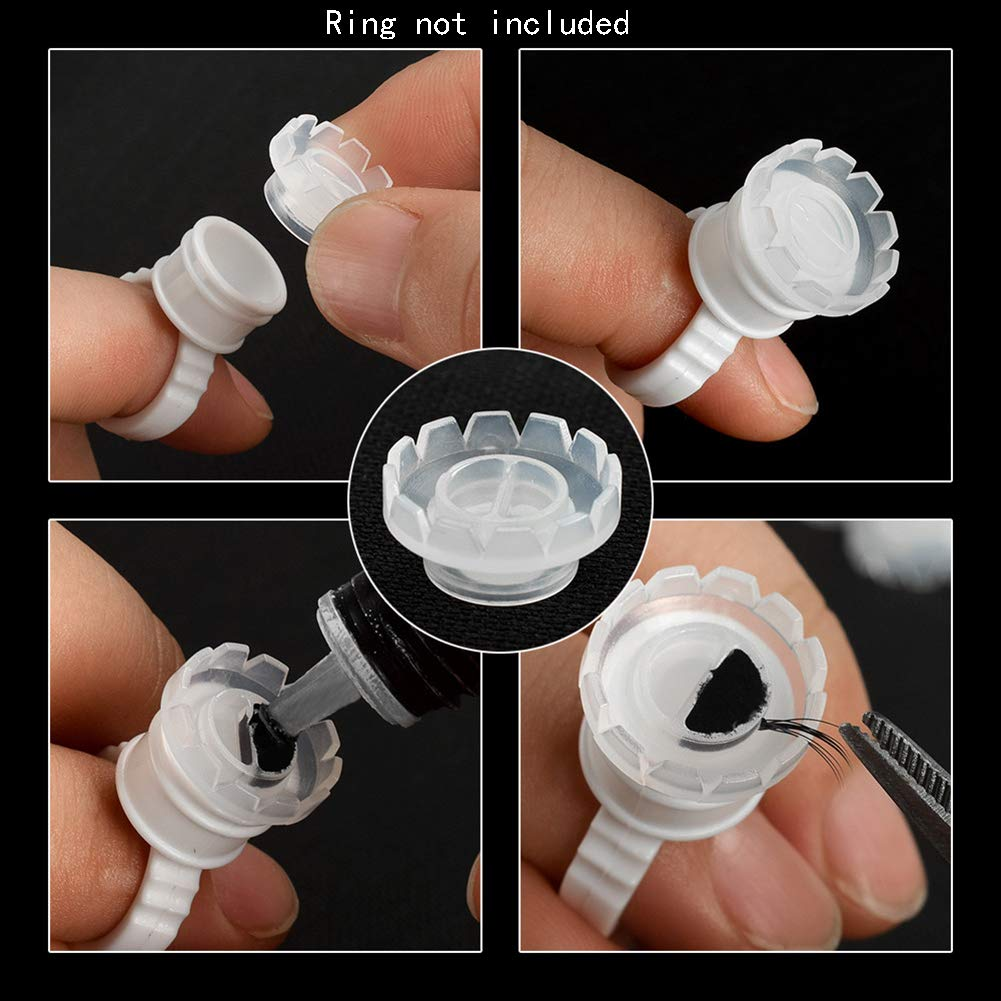 Luckycivia 300 Pcs Lashes Fan Glue Cups, Quick Blossom Cup for Sharpening or Closing Volume Fans Eyelash Extensions, Glue Holder and Lash Organizer Tool image number 3