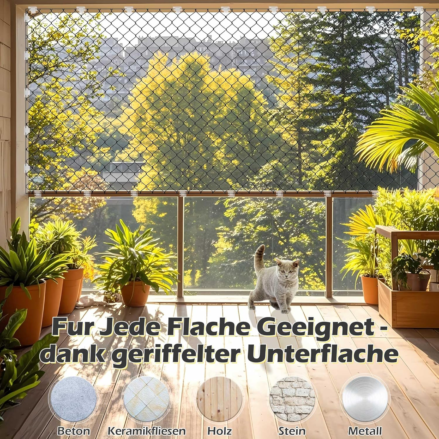 Enhon Pack of 50 Adhesive Hooks for Cat Net for Balcony, with 2 X 40 Ml Mounting Adhesive, Extra Strong, Transparent PC, Uv-Resistant, Attachment of Cat Net Window for Balcony, No Drilling image number 1