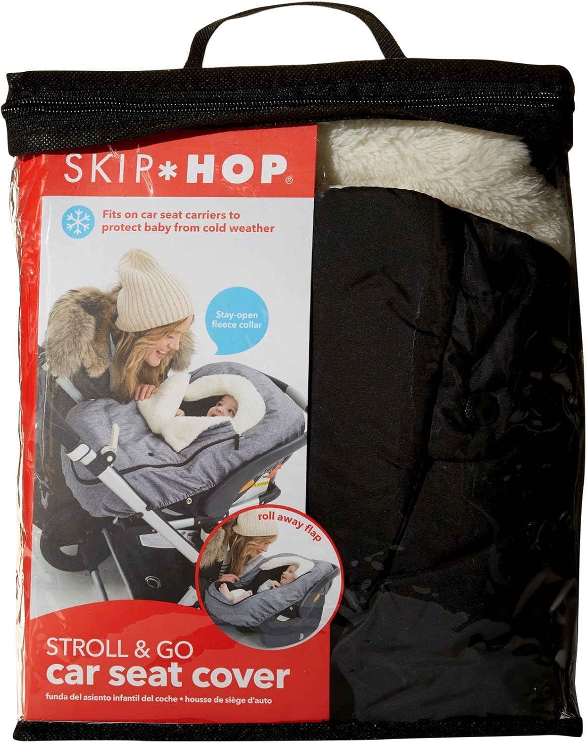 Skip Hop Winter Car Seat Cover: Ultra Plush Fleece, Black image number 1