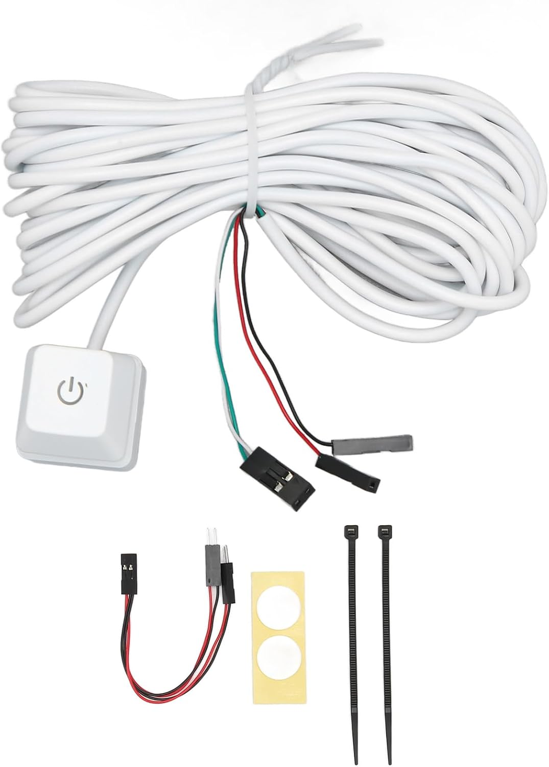 Desktop Computer Power Switch Power Supply Control Adapter Cable Mechanical Key Blue Switch External Desktop Computer Power on off Switch Button (Colorful Light 2M) image number 3