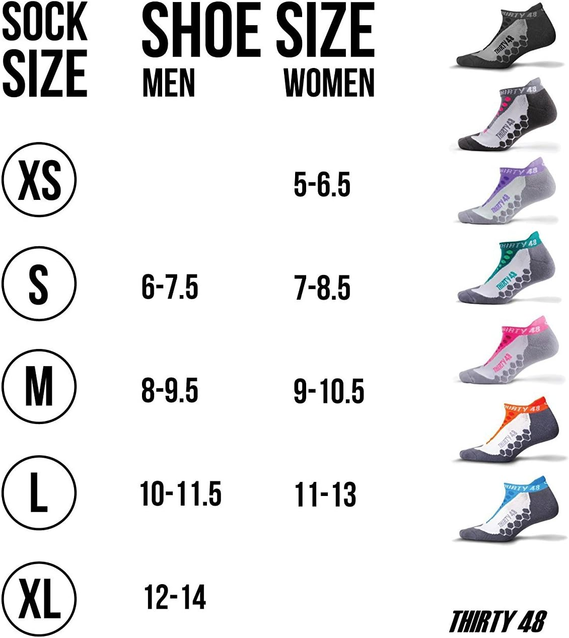 Thirty 48 Running Socks for Men and Women by Features Coolmax Fabric That Keeps Feet Cool & Dry - 1 Pair, 3 Pair, or 6 Pair image number 4