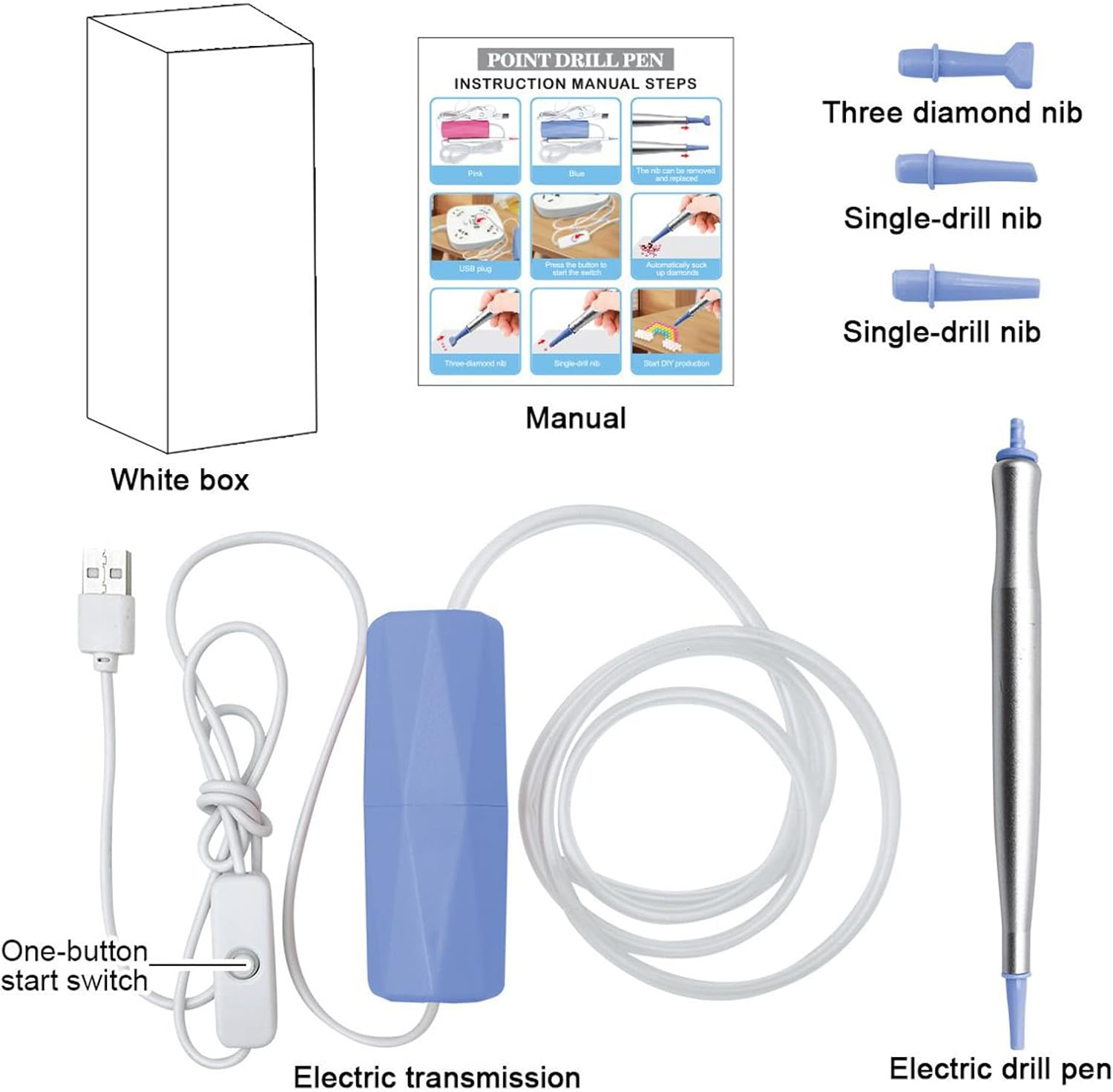 Dotting Tools for Painting - Electric Vacuum Ergonomic USB Nail Pen,Craft Supplies for Drawing Embroidery Art Home Crafts Adults Beginners Children Professional