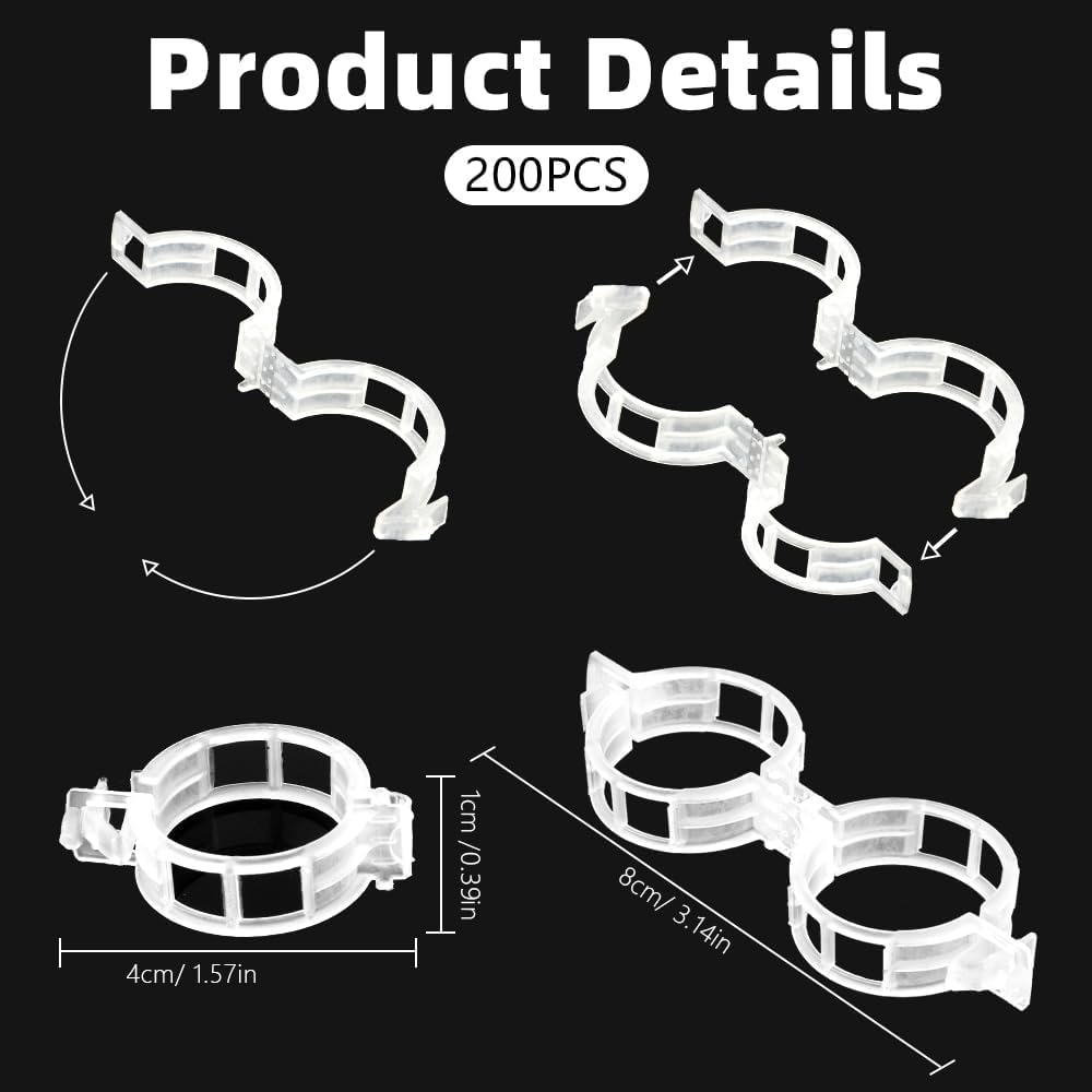 Plant Clips for Climbing Plants 200Pcs Tomato Cage Plant Wall Clips Plant Vine Wall Clips Garden Clips Tomato Clips Tomato Plant Supports for Outdoor Plants Plant Stem Support Climbing Plant Support image number 6