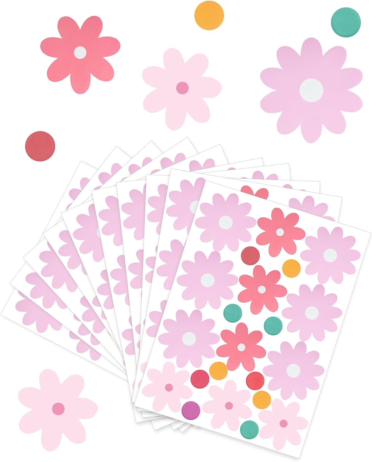 10 Sheets Daisy Flower Wall Stickers, Cute Colorful Floral Wall Stickers, Vinyl Wall Flowers Decals Decoration, Suitable for Daycare, Bedrooms, Living Rooms, Home Decor image number 4