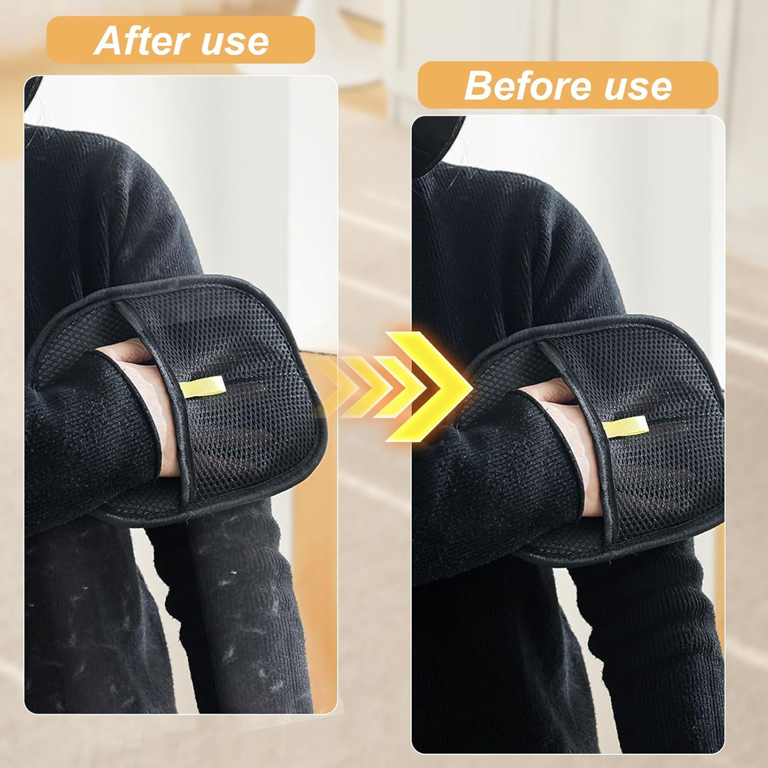 ZHAO GE Pack of 2 Fur Magnetic Gloves, Double-Sided Antistatic Fur Magnet, Multifunctional Fur Magnet Cat Hair Gloves for Washing, Deshedding and Care image number 4