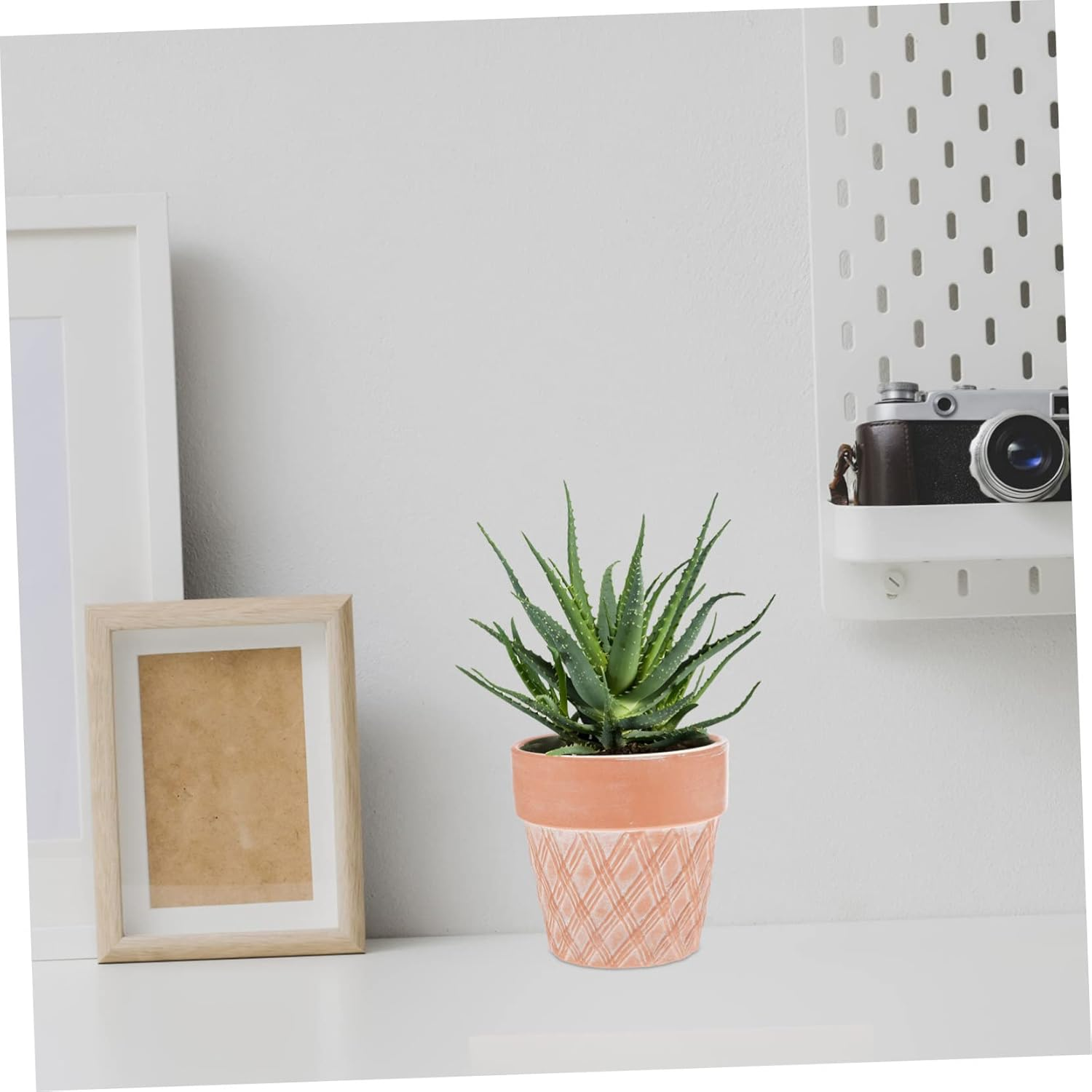 Terracotta Flower Pots Succulent Plant Pots for Indoor Tabletop Decoration 2Pcs Red Pottery Planters Creative Carved Design Suitable for Succulents and Greenery Random Style image number 2