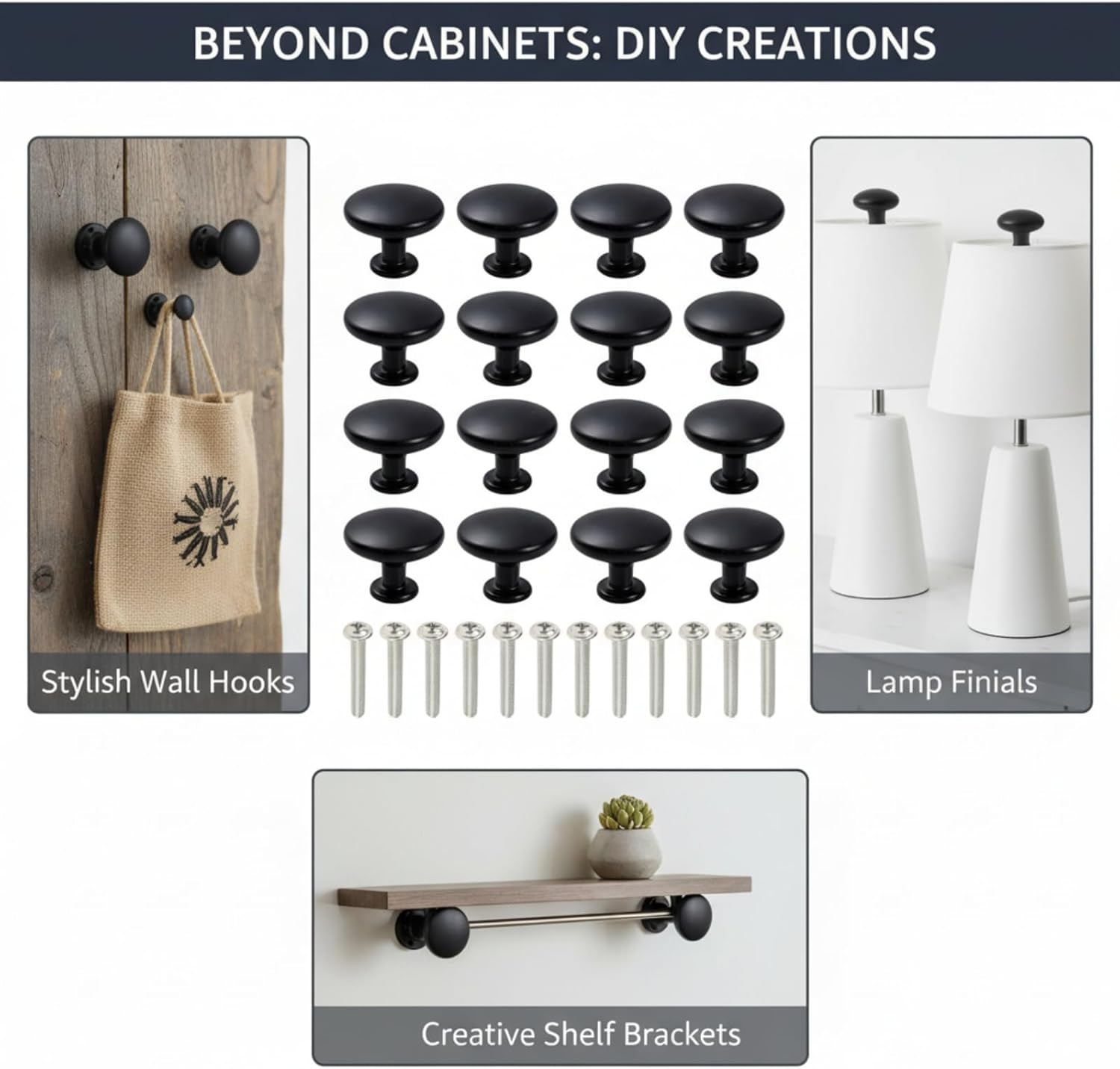 12 Pcs Vintage Brass Drawer Handles, 30Mm round Furniture Door Knobs, DIY Cabinet Knobs for Home Upgrade and Decoration Projects (Black)