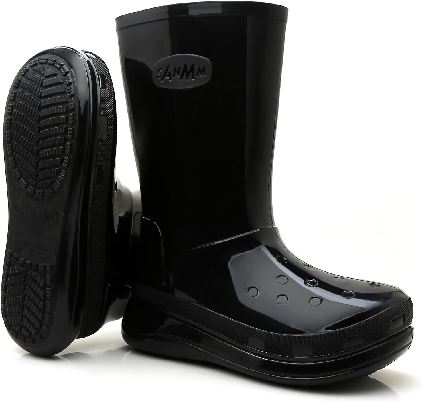 Rain Boots for Women and Men, Comfort Lightweight Cute Rubber Boots, Women'S Mid Calf Waterproof Garden Boots, Platform Rubber Chelsea Ankle Adult Soft Rain Shoes and Outdoor Work Shoes