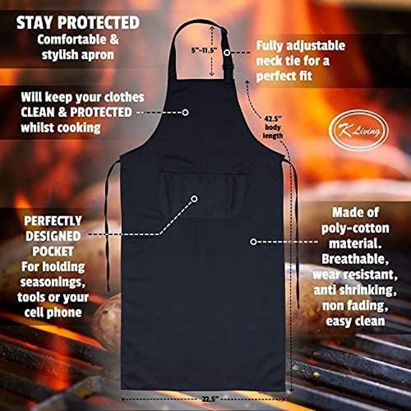 K Living Barbecue Tool Set | AU Company | Perfect for Dad'S | Stainless Steel | Includes, Apron and Chef GAV EBOOK | Easy to Clean and Store | Stylish Design | Long Handles