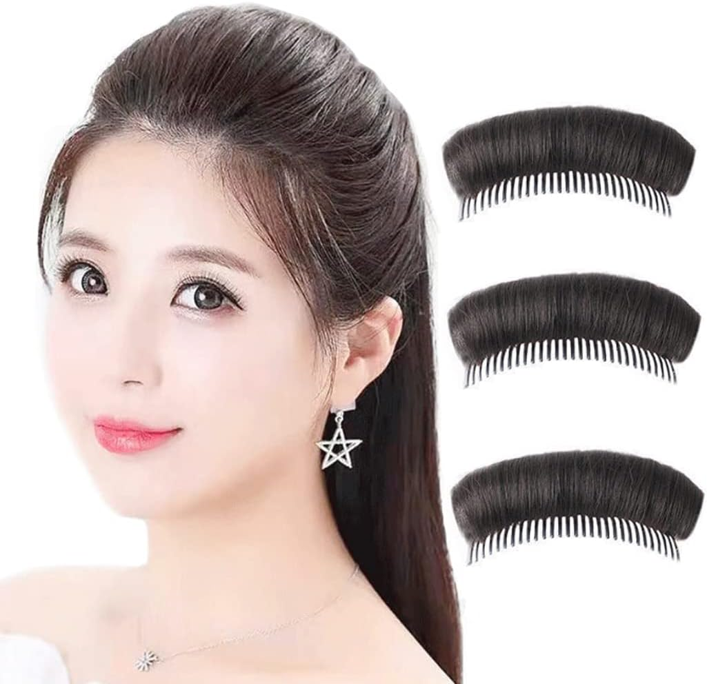 Ericotry 3 X Hair Bun for Women Girls Invisible Hair Base Flip Volume Hair Combs Fluffy Hair Pads Styling Accessories (Light Brown)