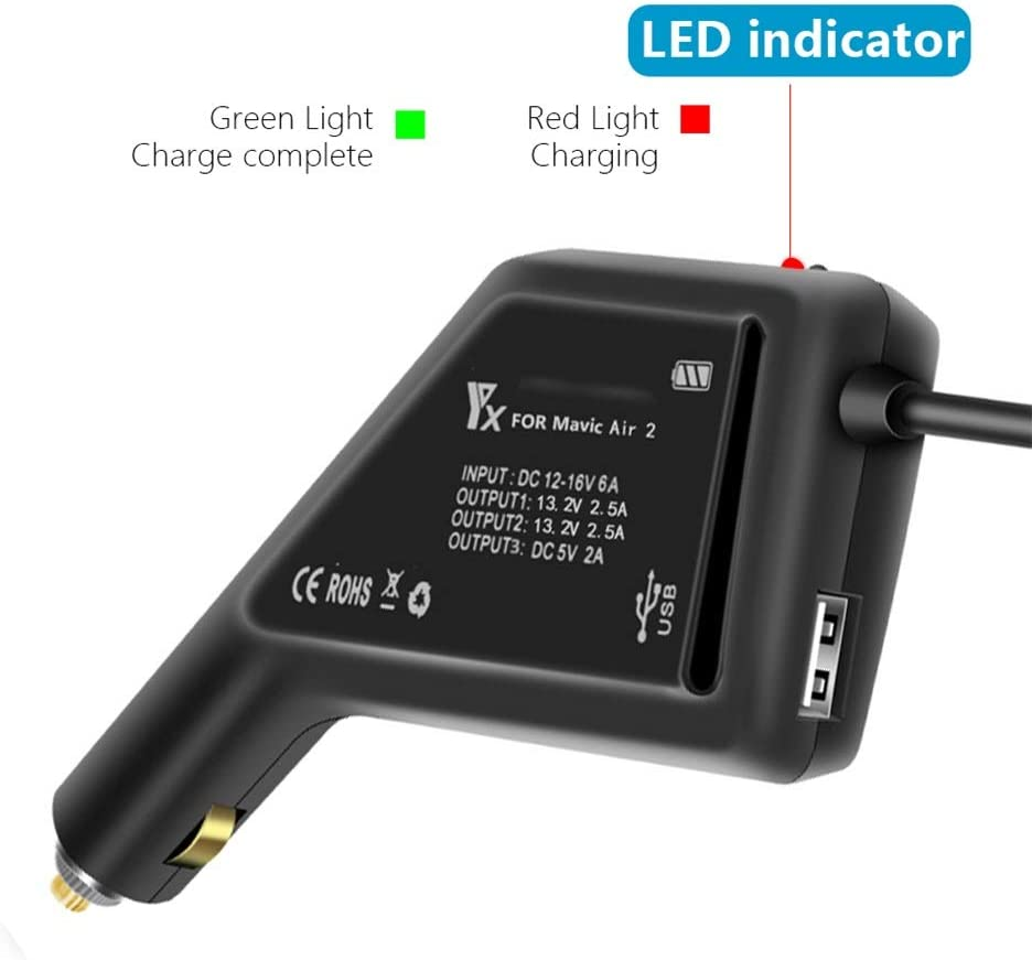Drone Accessories Mavic Air 2 Car Charger,Air 2S Battery Car Charger Adaptor for DJI Mavic Air 2 Air 2S image number 1