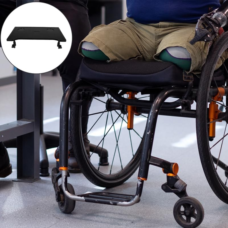 Wheelchair Table Tray, 2Pcs Removable Wheelchair Desk Lap Board Eating Aid for Nursing Patient, Portable Folding Walker Tray Table with Cup Holder Safe Non-Slip Design image number 6