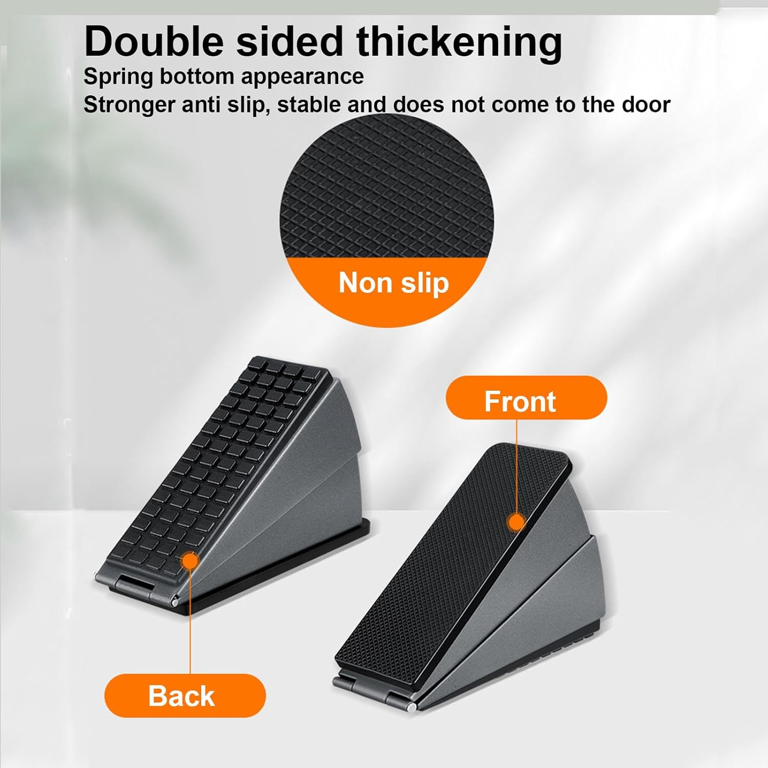 Heavy Duty Door Stopper, Large Door Stoppers for Bottom of Door, 3 in Tall Door Stop Wedges Suits Any Heavy Door, 20 to 60Mm Door Stop for Bedroom Living Room Kitchen Toilet