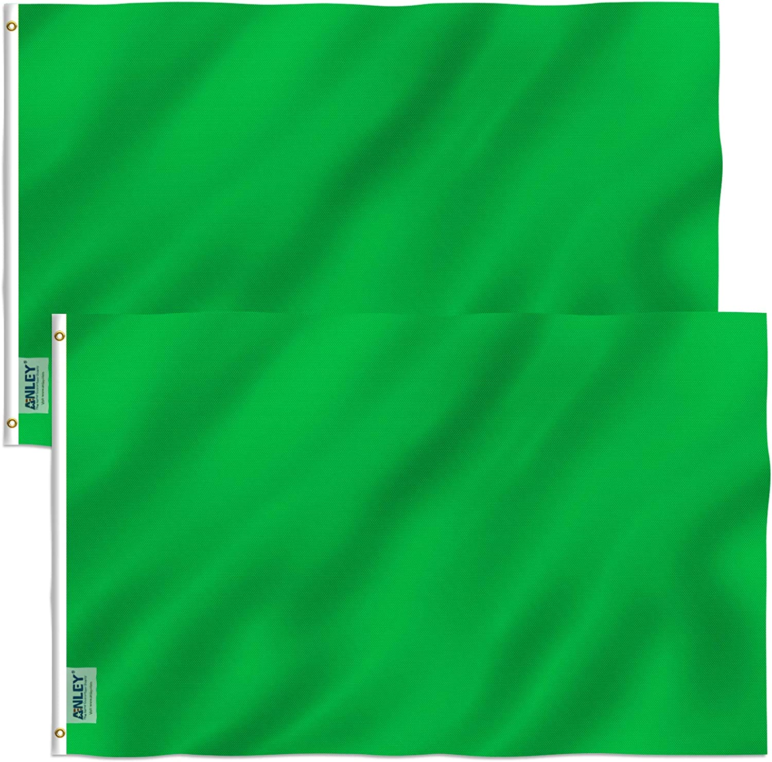 ANLEY Pack of 2 Fly Breeze 3X5 Foot Solid White Flag - Vivid Color and UV Fade Resistant - Canvas Header and Double Stitched - Plain White Flags Polyester with Brass Grommets 3 X 5 Ft