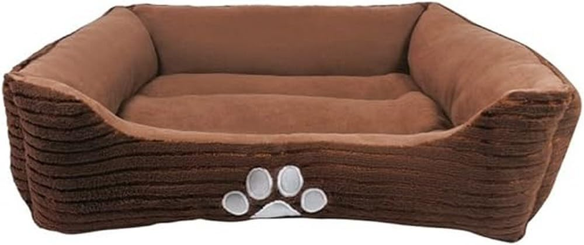 Long Rich Rectangle Bolster Pet Bed, Dog Bed Medium Size, Gray With, 25X21X8 Inch (Pack of 1) (HCT-REC-005)
