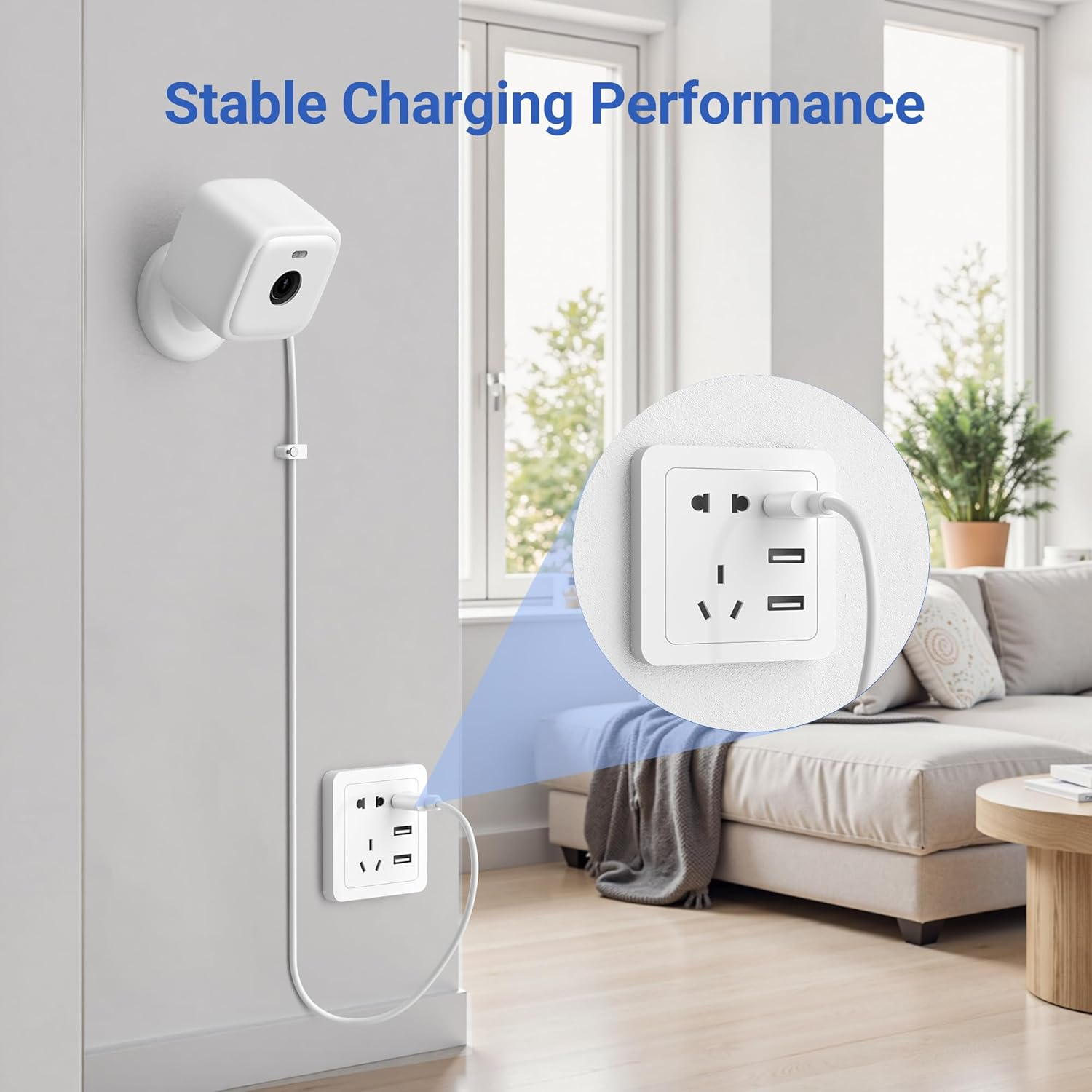 Basesailor Blink Mini 2 Power Cord 6M/2Pack,Extra Long USB a to USB C Charging Cable USBC Extension Cable for Eufy Solocam C210/S340,Petcube Cam 360,Security Camera Outdoor Indoor,15Ft,20Ft,25Ft,5M image number 5