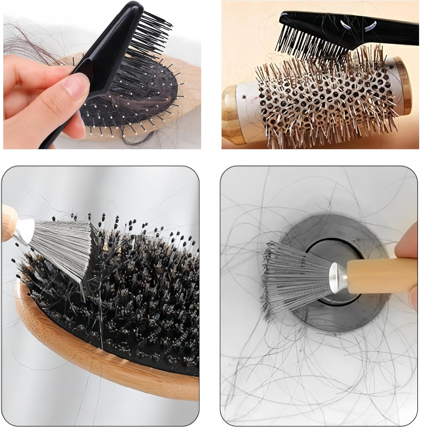 Caasfooyhair Cleaning Combs Remover, 2 Pcs Hair Brush Cleaning Tool, Comb Cleaner Hair Brush Cleaner, Hair Brush Cleaner Tool Rake Tools Set for Removing Hair Dust,Debris,Lint image number 1