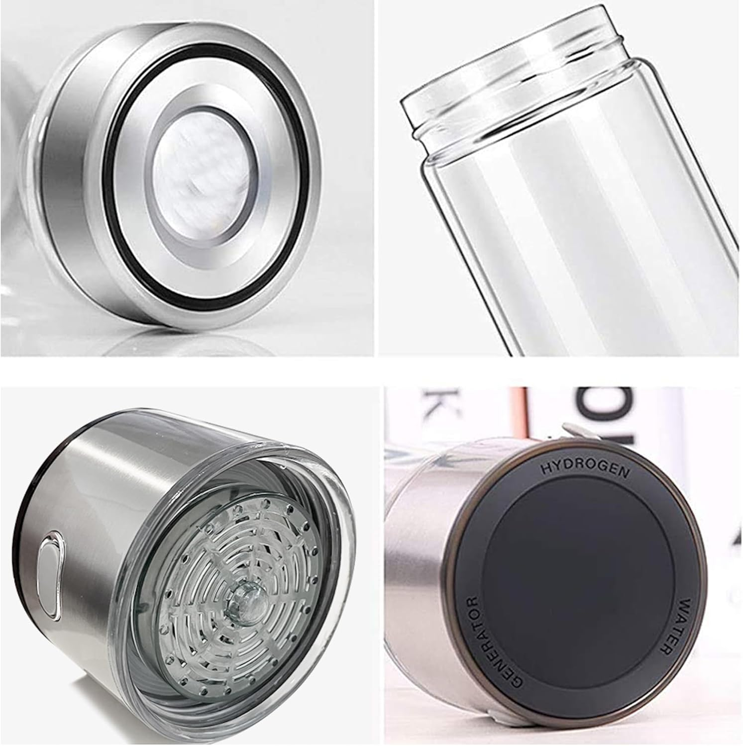 450Ml Hydrogen Water Bottle Rich Alkaline Ionizer Generator Cup USB Portable Mug (Black) image number 3