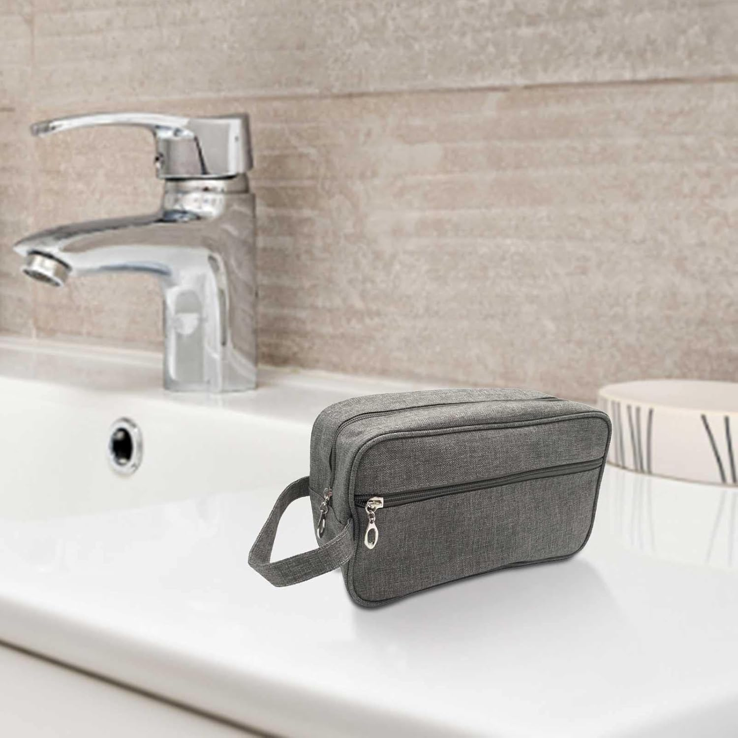 Men Toiletry Bag | Waterproof Cosmetic Travel Bag,Lightweight Toiletries Bag for Men, Shaving Bags with Handle for Toiletries, Brushes, and Tools Seta-Au Seta-Au image number 3