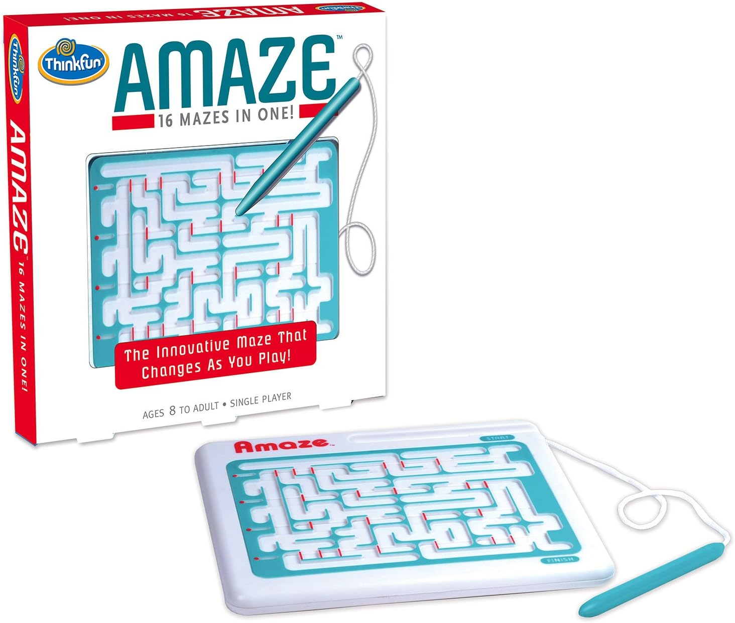 Thinkfun Amaze &ndash; Strategy & Logic Puzzle Game, Brain Teaser for Kids & Adults, STEM Learning Toy, Challenge Board Game, Ages 8+