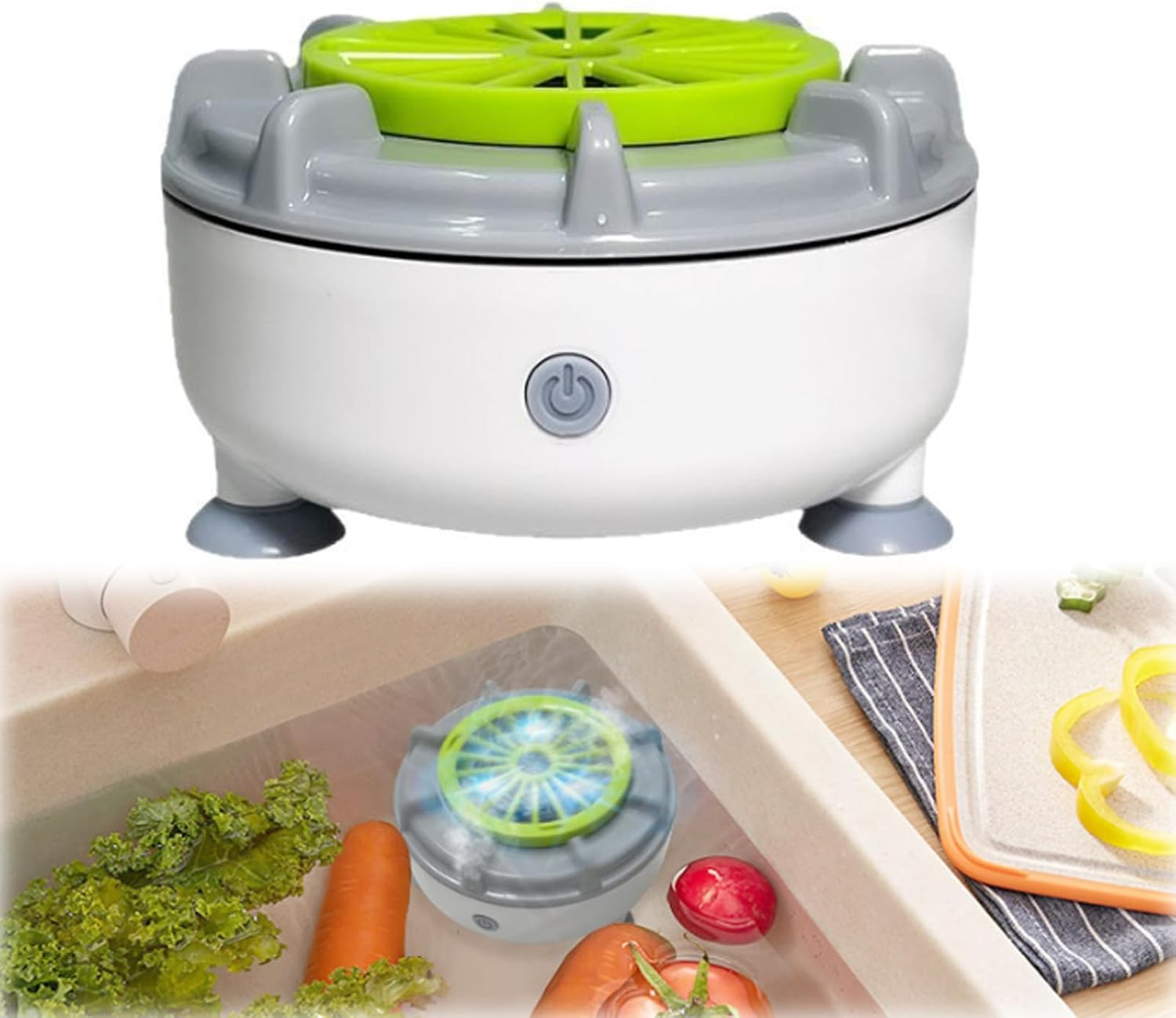 Seattleget Efficient Portable Fruit and Vegetable Washers, Seattleget Ultrasonic Vegetable Cleaner, Rechargeable Fruits Washing Machine, for Cleaning Fruits, Meat, Vegetables (1 PCS) image number 2