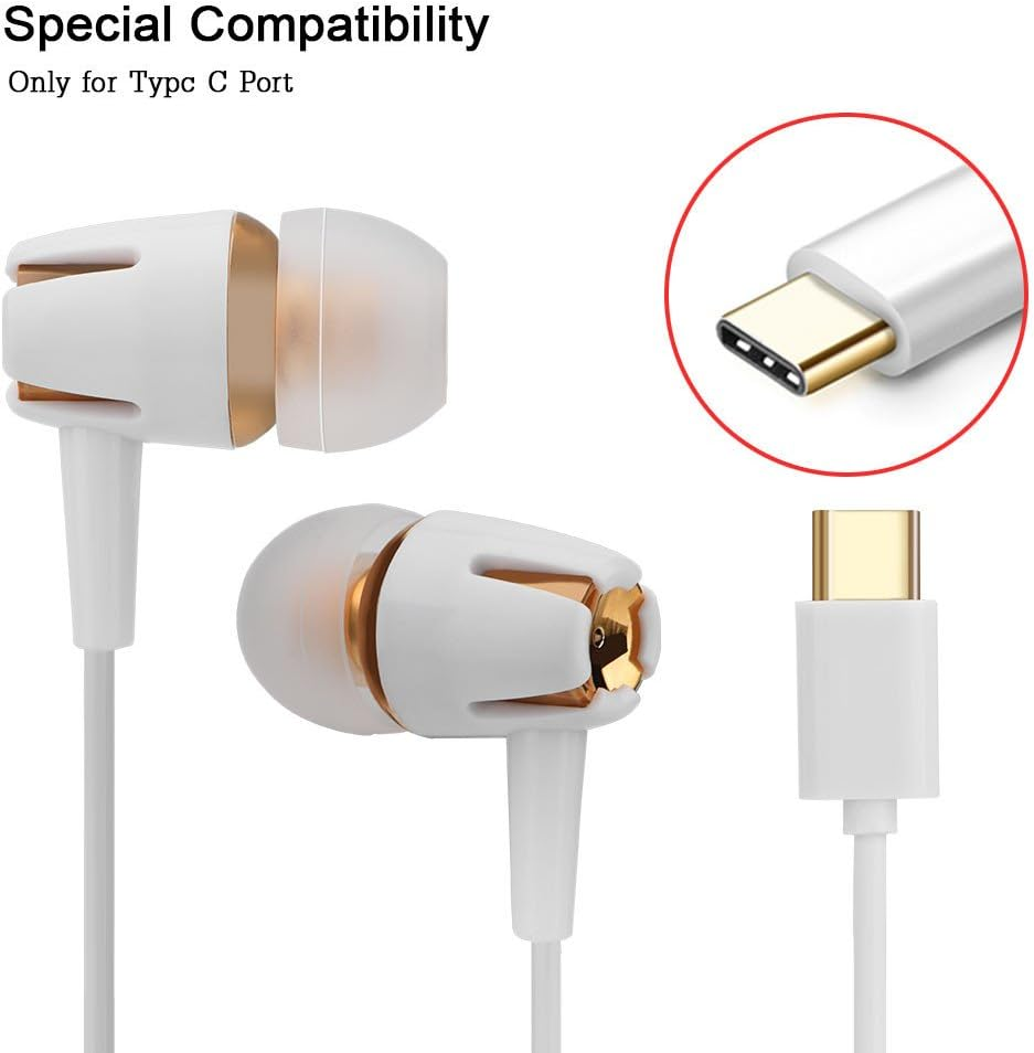 Dilwe USB C/Type C Earphones In-Ear Wired Headphones with Mic and Volume Control Super Deep Bass Hifi Stereo Earbuds Hands- Call, for Android Smartphones with C Type Port image number 4
